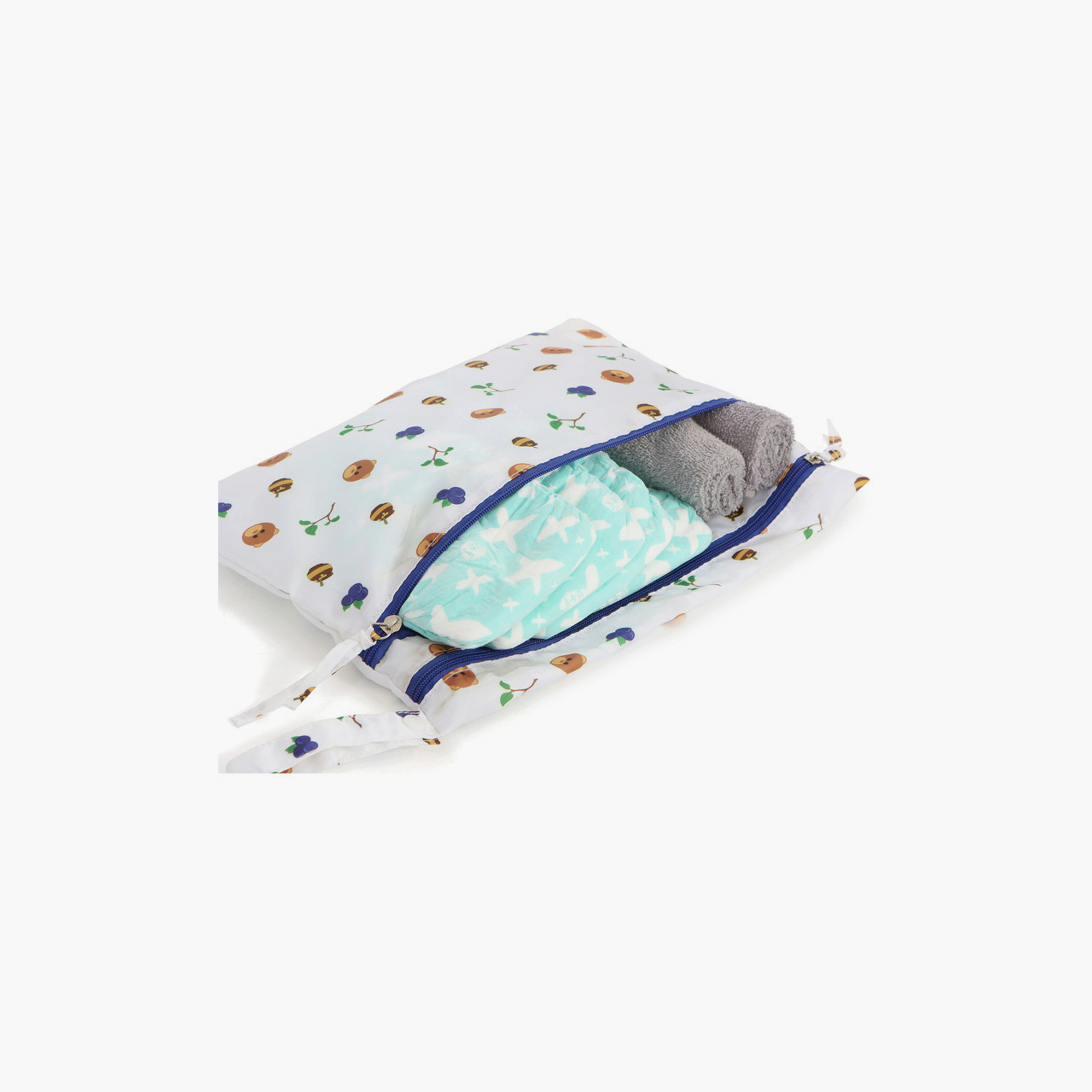 Melii Multi Purpose Waterproof Wet Bag - Bear - White & Navy-baby-diapering-diaperbags-image-2