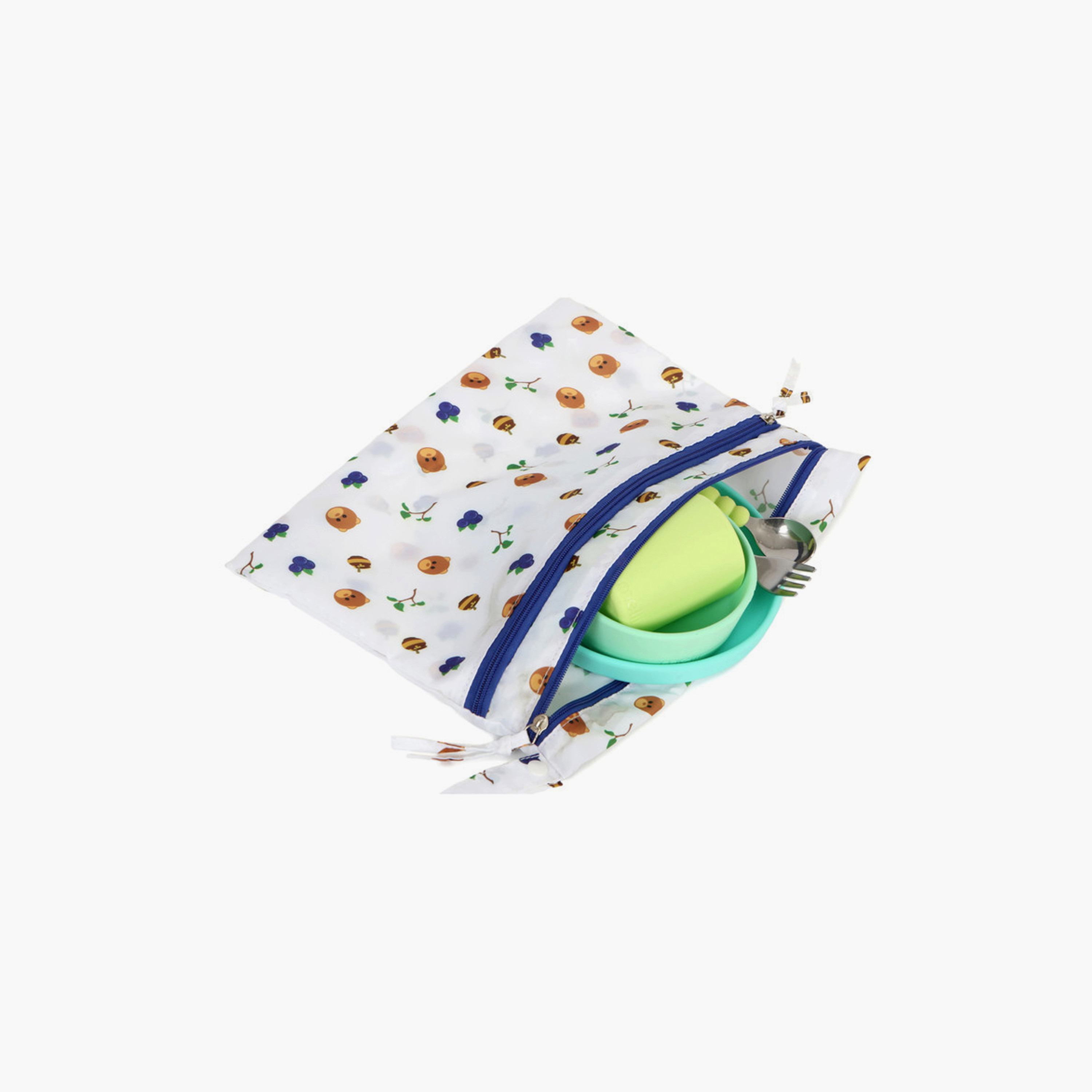 Melii Multi Purpose Waterproof Wet Bag - Bear - White & Navy-baby-diapering-diaperbags-image-3