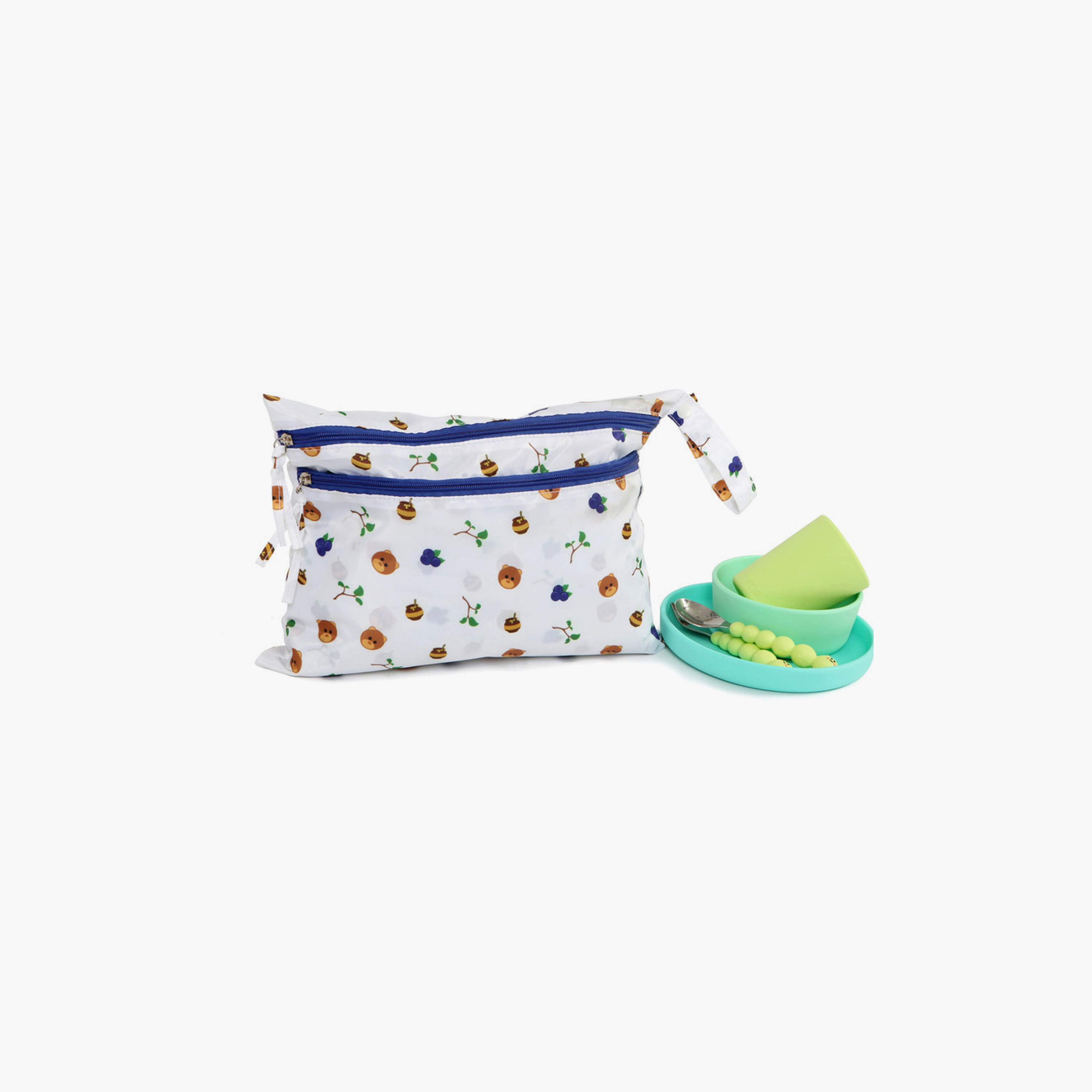 Melii Multi Purpose Waterproof Wet Bag - Bear - White & Navy-baby-diapering-diaperbags-image-5