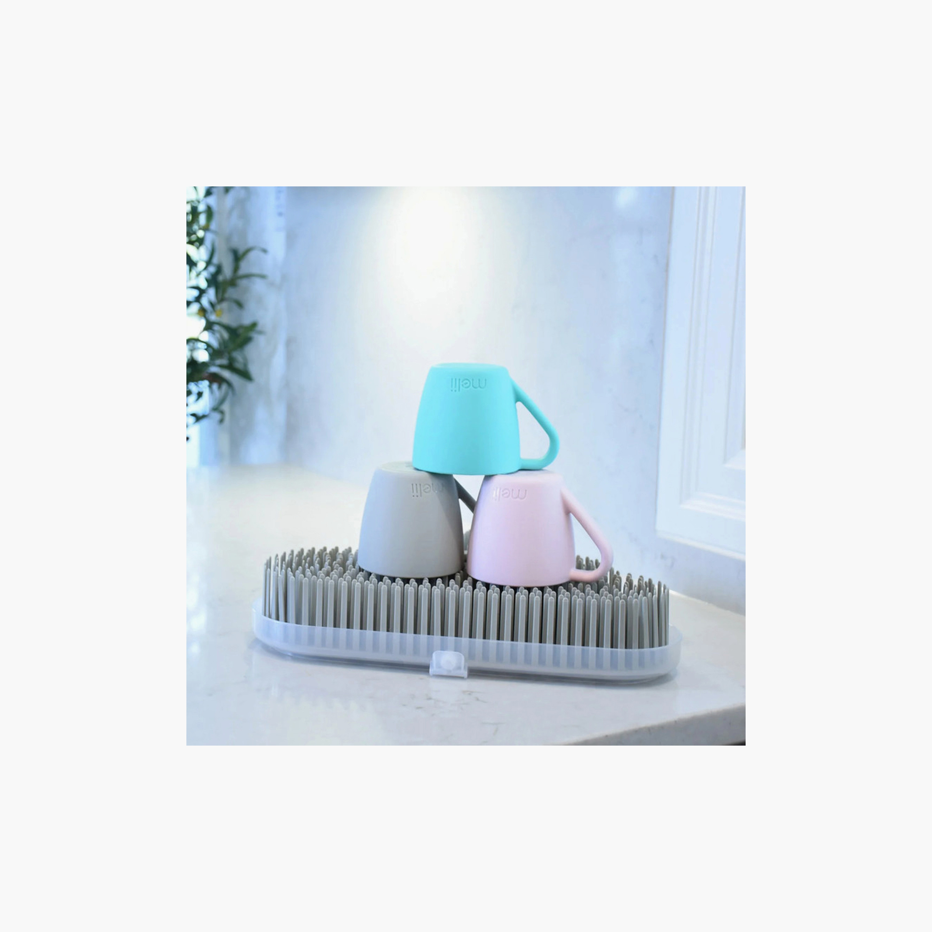 Melii BPA Free Countertop Cloud Drying Rack with Drainboard - Cloud-baby-feeding-accessories-image-4
