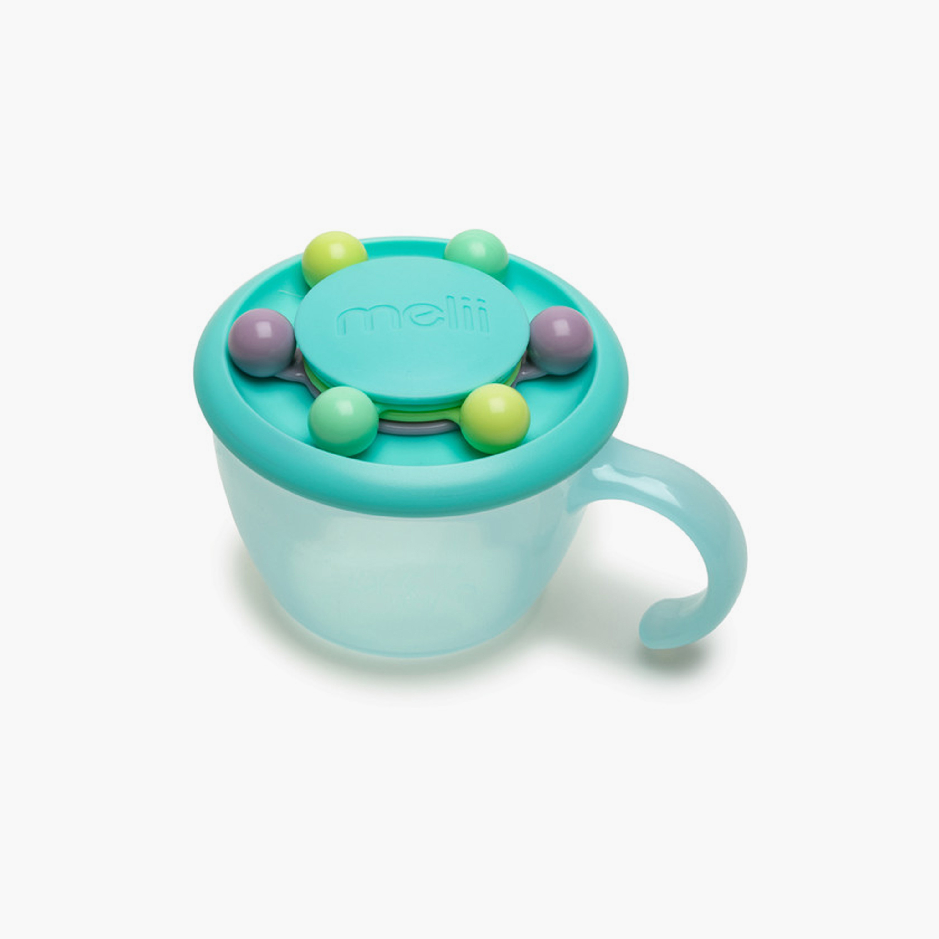 Melii Abacus Snack Container with Finger Trap - Turquoise-baby-feeding-mealtimeessentials-image-1