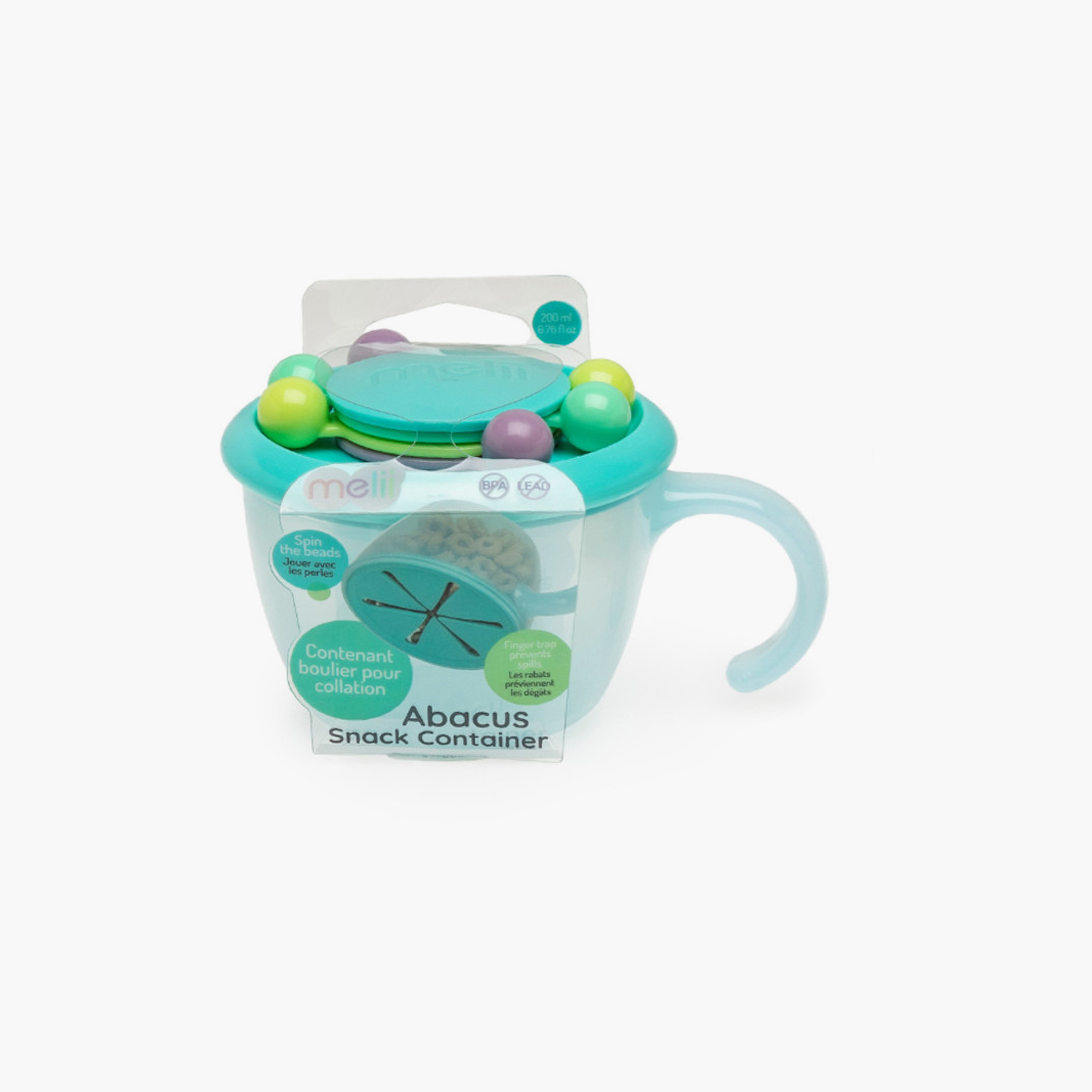 Melii Abacus Snack Container with Finger Trap - Turquoise-baby-feeding-mealtimeessentials-image-2