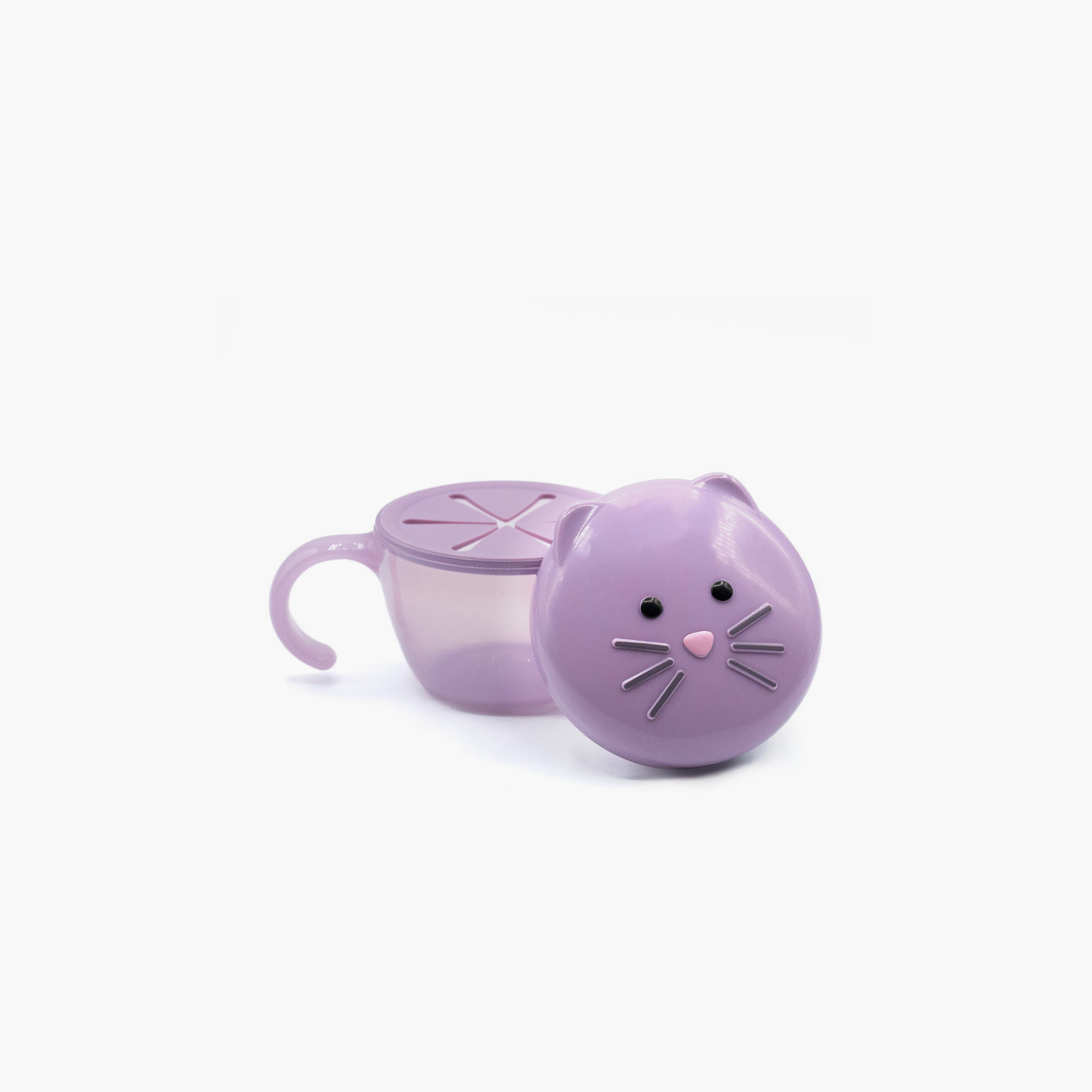 Melii Snack Container with Finger Trap - Cat - Purple-baby-feeding-mealtimeessentials-image-2