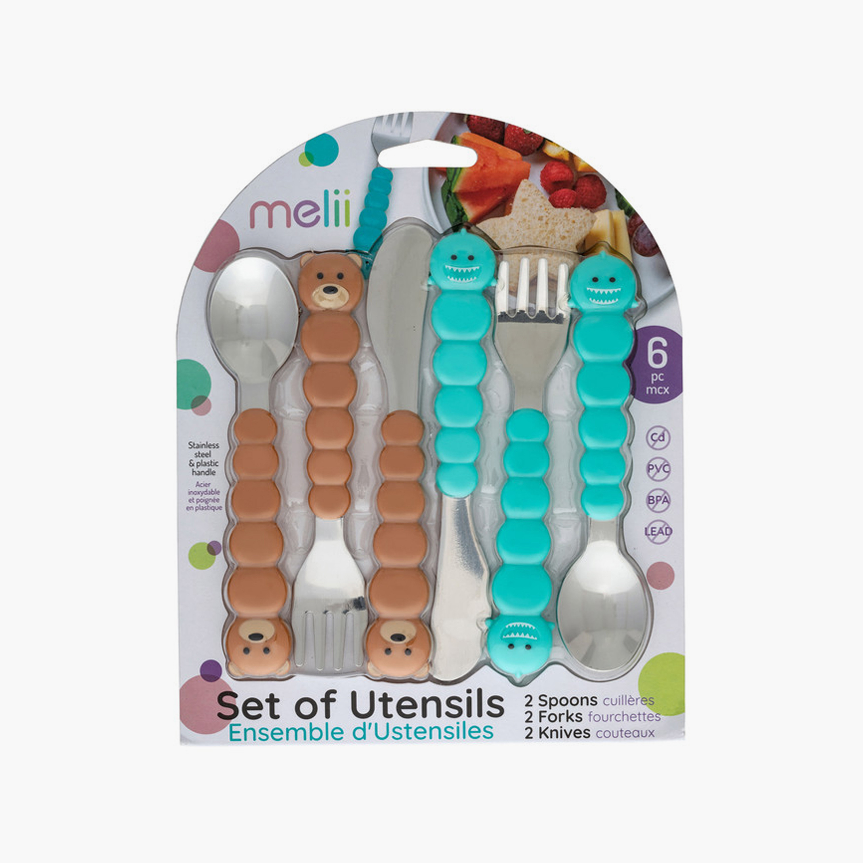 Melii 6-Piece Utensil Set - Bear & Shark - Multicolour-baby-feeding-mealtimeessentials-image-4