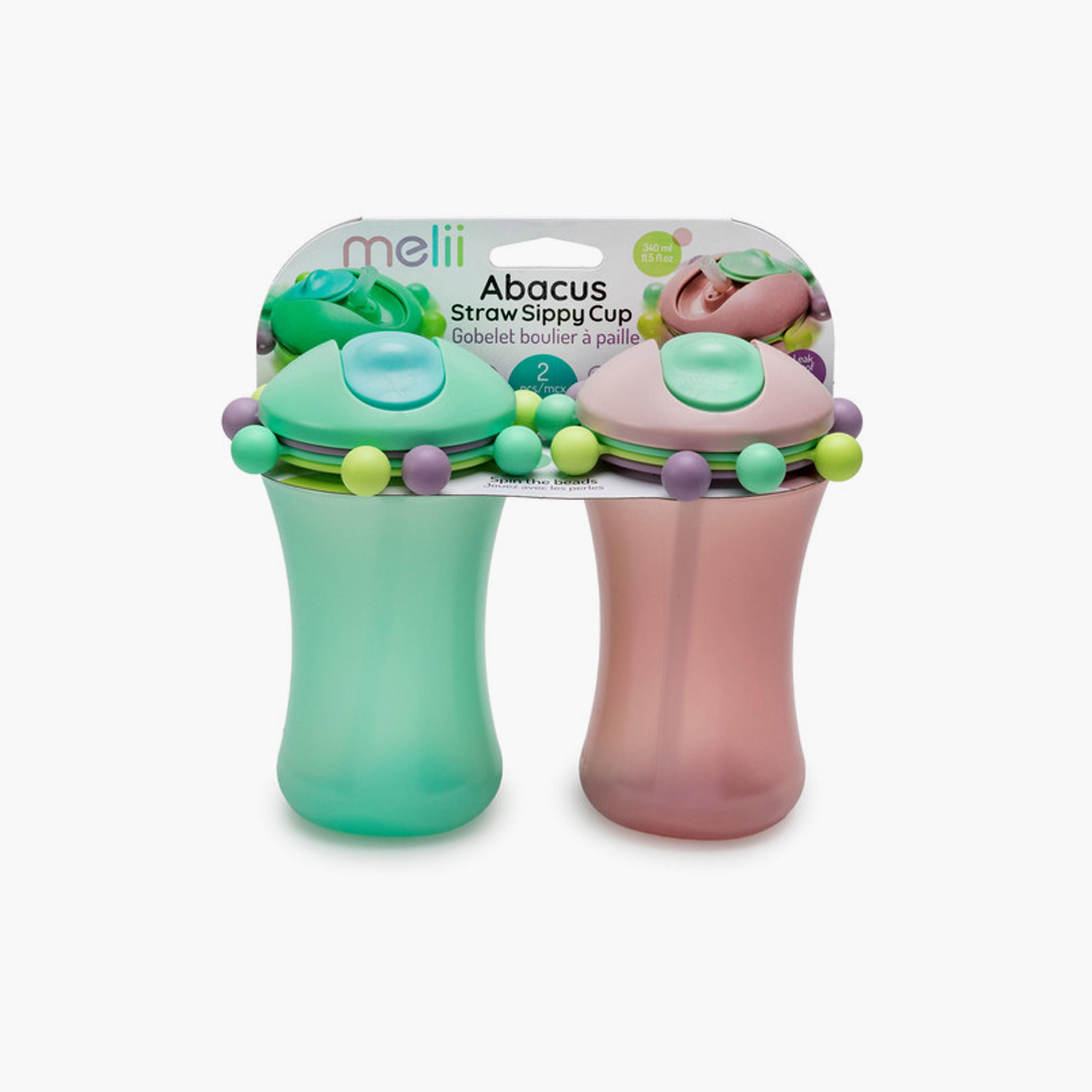 Melii 2-Piece Abacus Straw Sippy Cup - Green & Pink - 340 ml-baby-feeding-mealtimeessentials-image-4