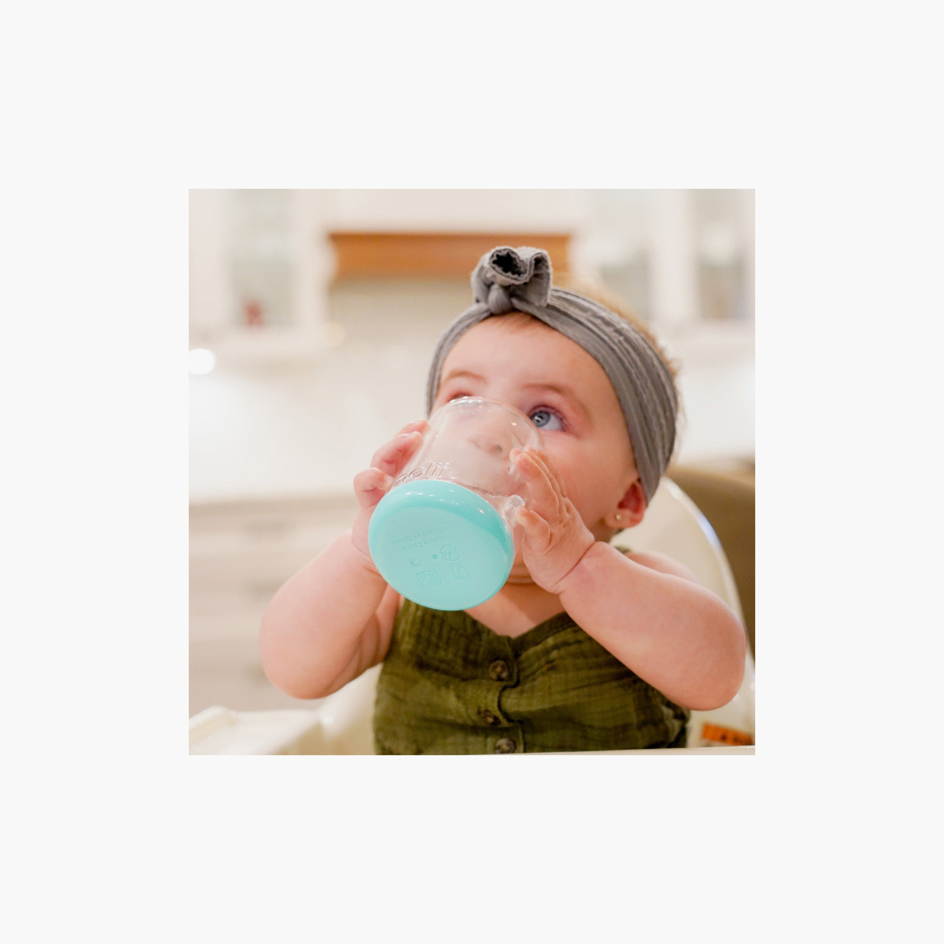 Melii 2-Piece Double Walled Bear Plastic Cup - Turquoise & Green - 145ml-baby-feeding-mealtimeessentials-image-5