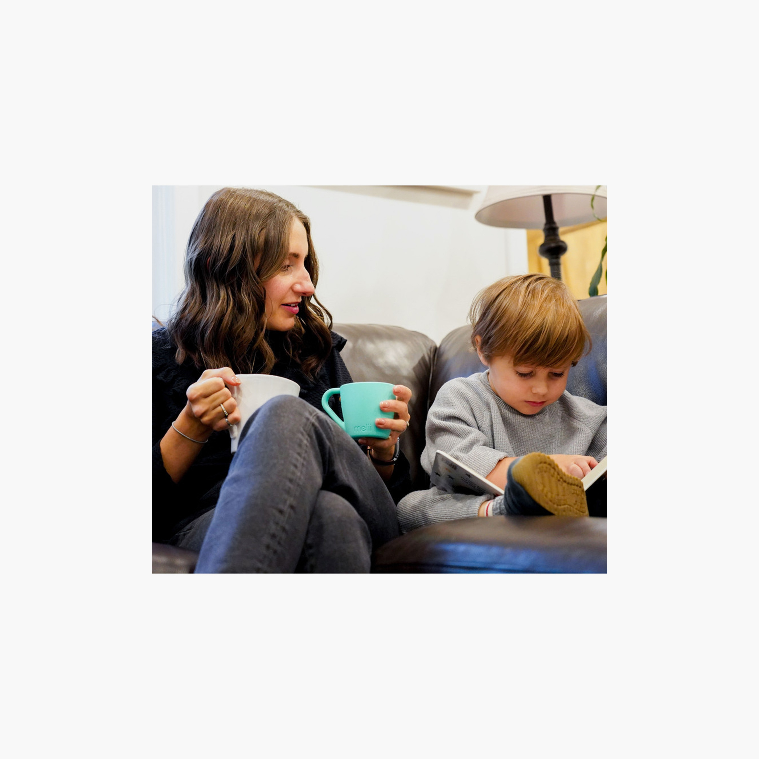 Melii 2-Piece Silicone Bear Mug - Mint & Turquoise-baby-feeding-mealtimeessentials-image-4