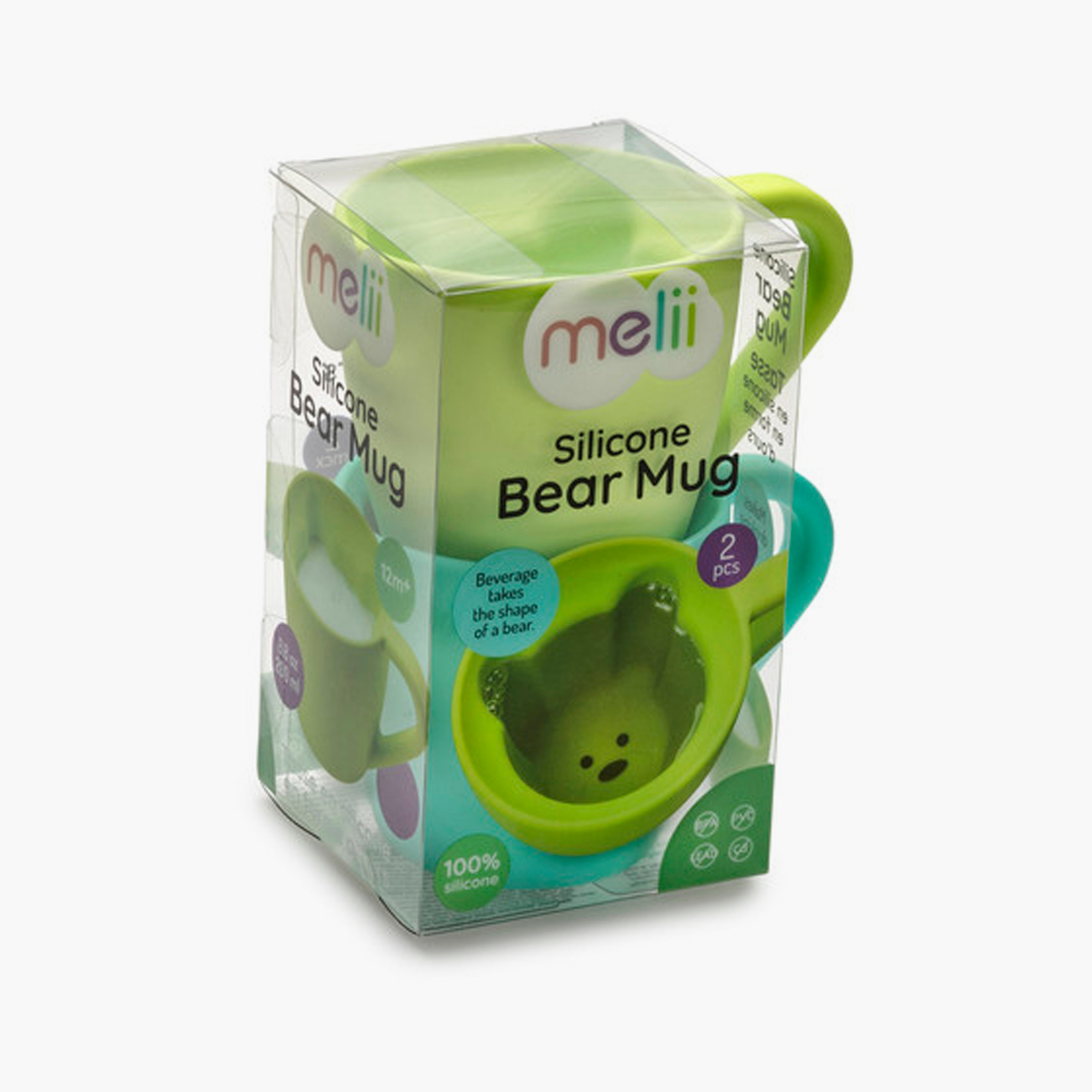 Melii 2-Piece Silicone Bear Mug - Mint & Turquoise-baby-feeding-mealtimeessentials-image-6