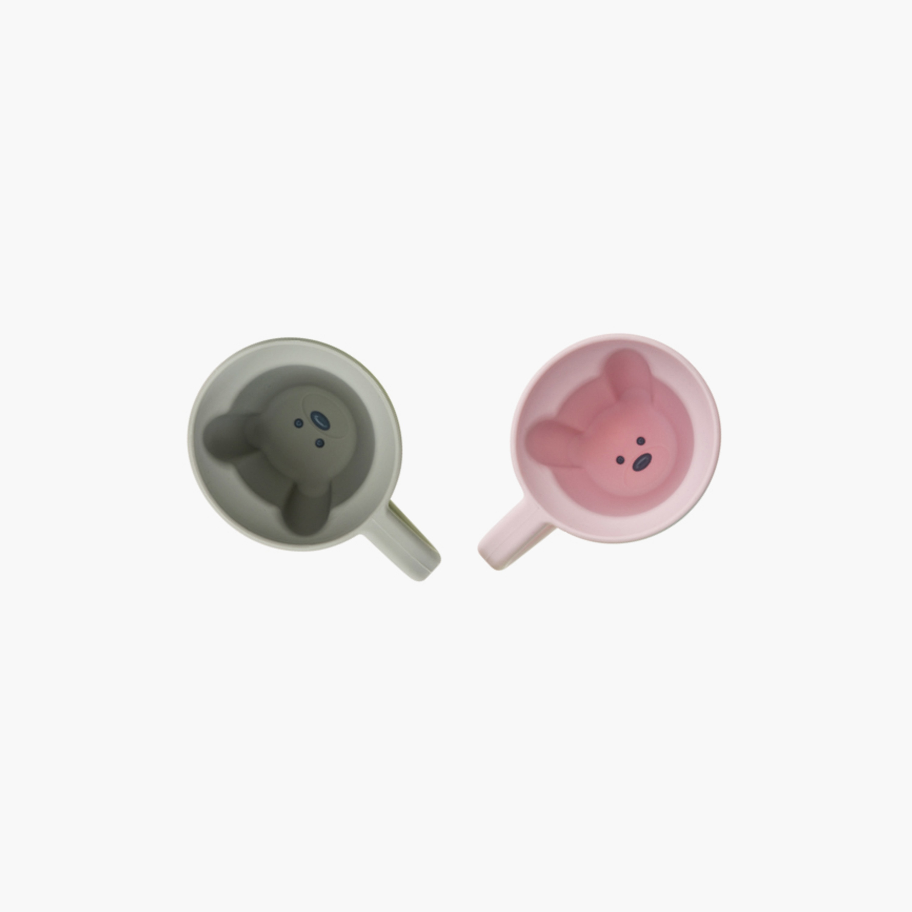كوب سيليكون دب قطعتين من ميلي - وردي ورمادي-baby-feeding-mealtimeessentials-image-2