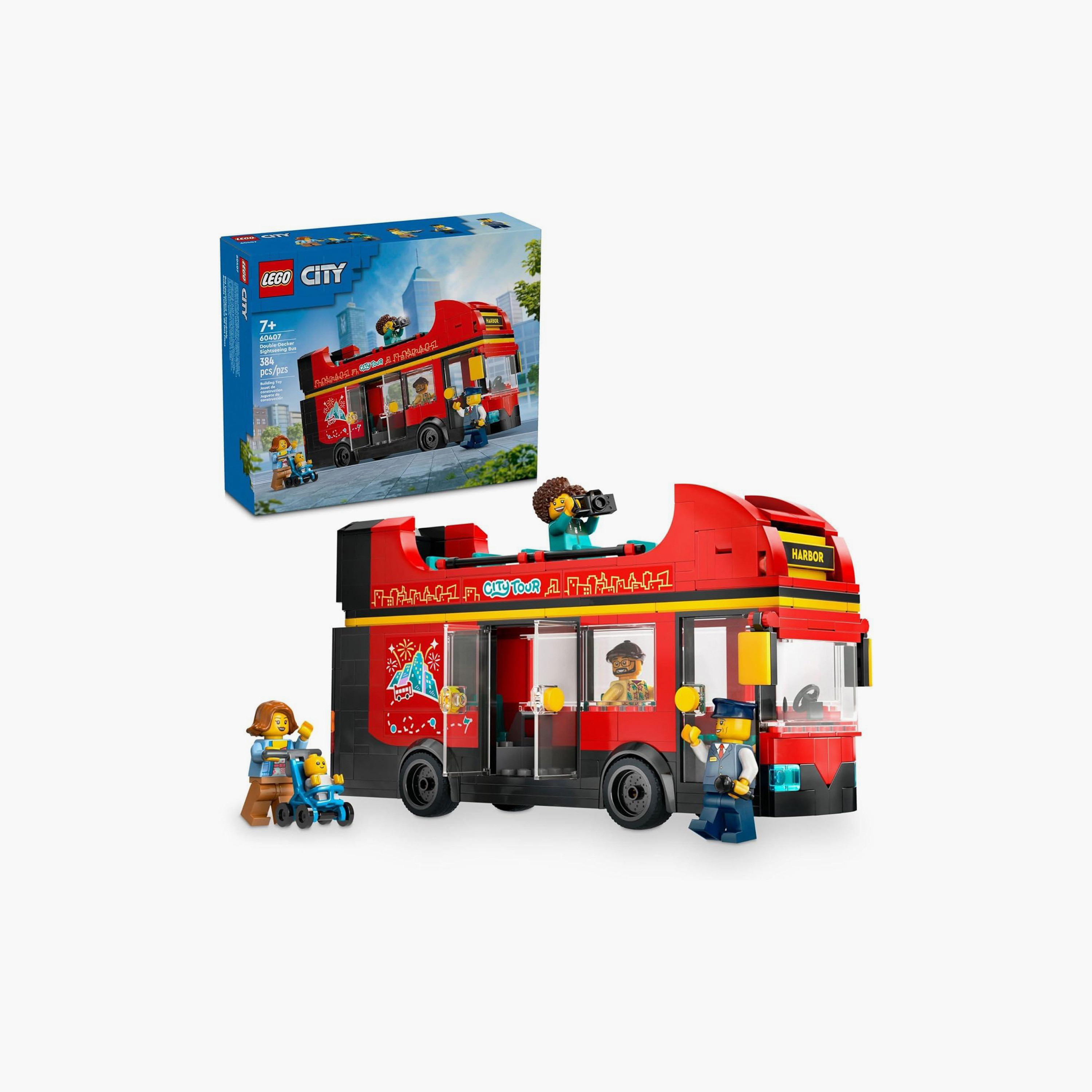 LEGO® City Red Double-Decker Sightseeing Bus Toy 60407-toys-buildingblocks-blocks-image-2