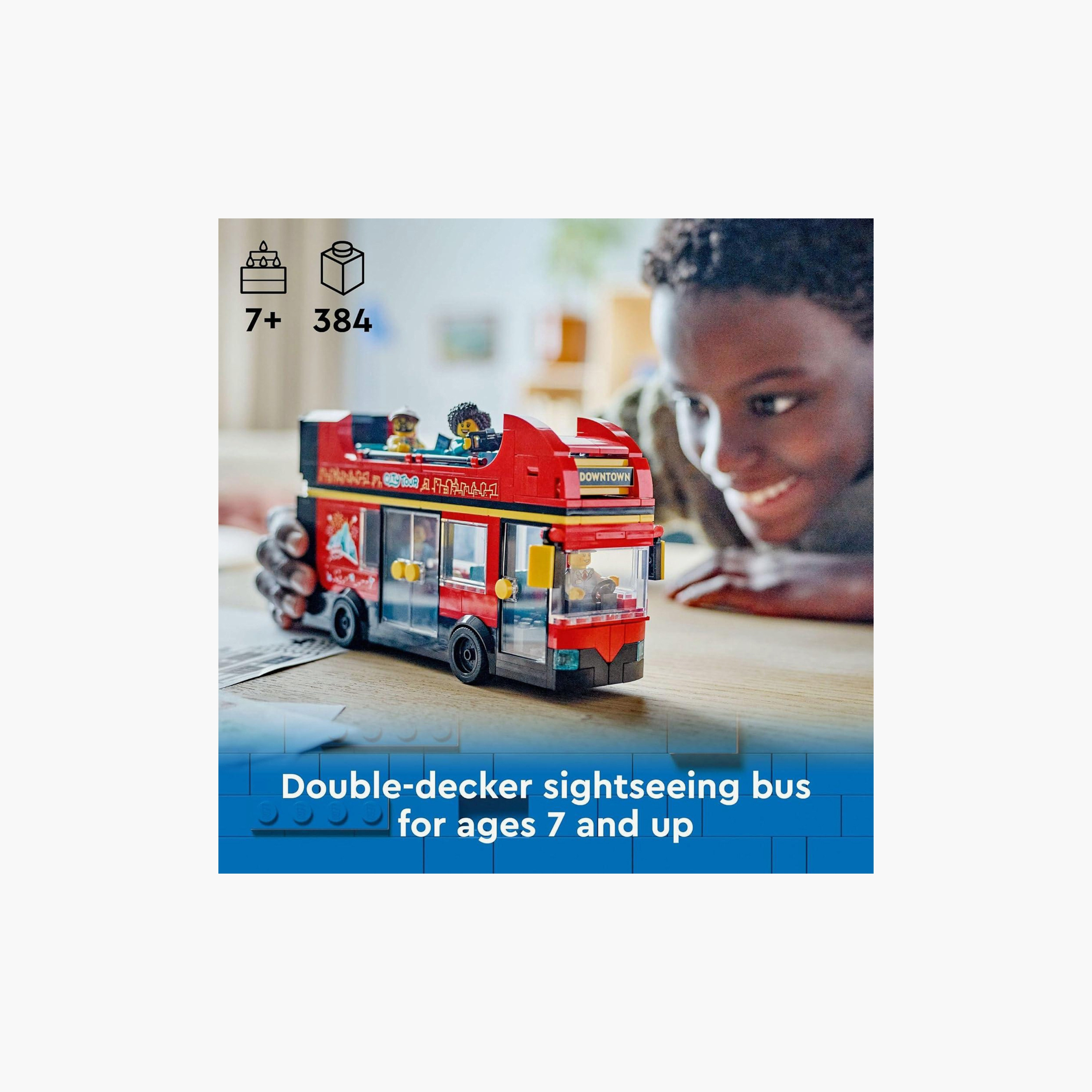 LEGO® City Red Double-Decker Sightseeing Bus Toy 60407-toys-buildingblocks-blocks-image-3