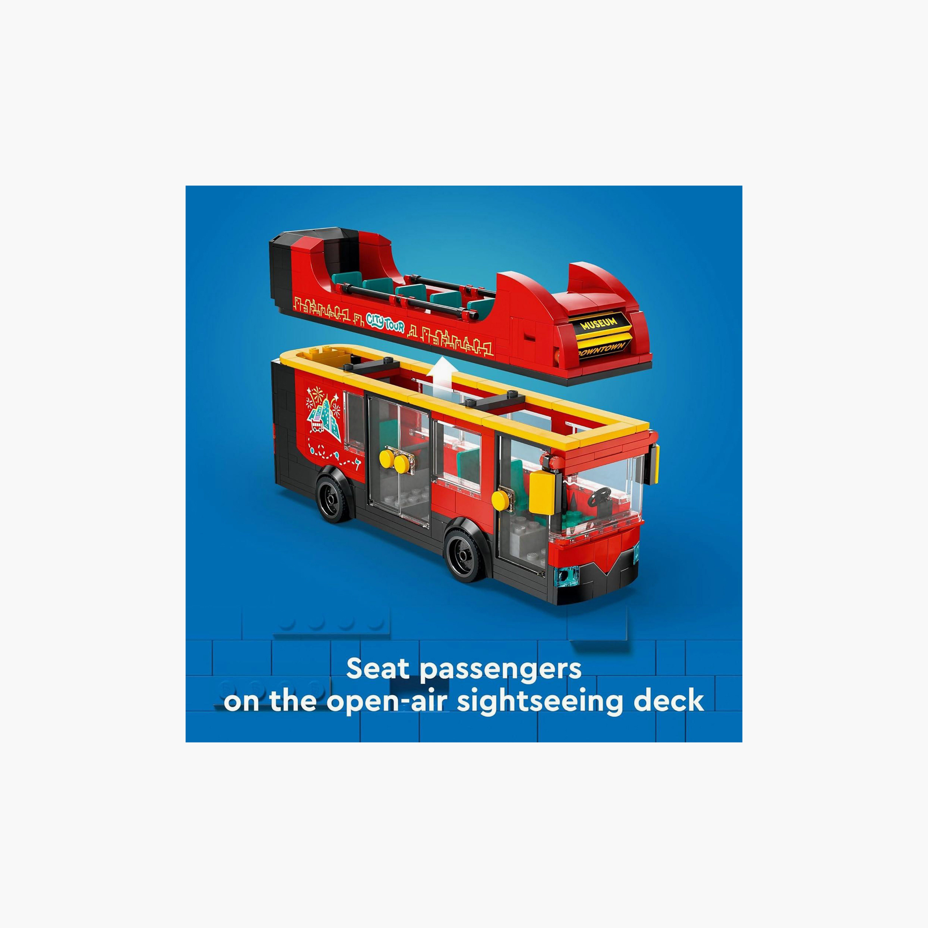 LEGO® City Red Double-Decker Sightseeing Bus Toy 60407-toys-buildingblocks-blocks-image-4