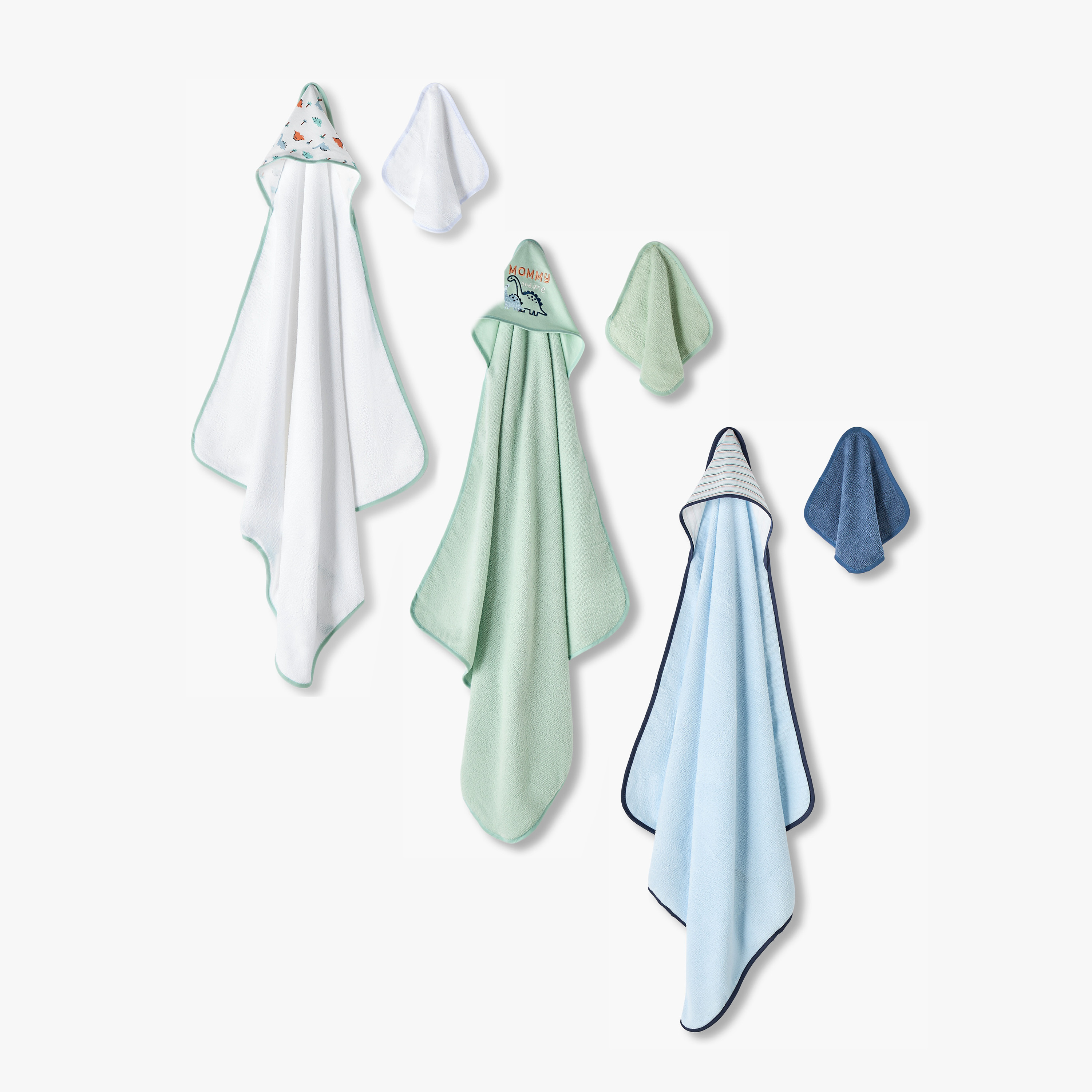 طقم مناشف أطفال بقبعة من جونيورز - طقم 6 قطع-baby-bathandcare-towels-image-1
