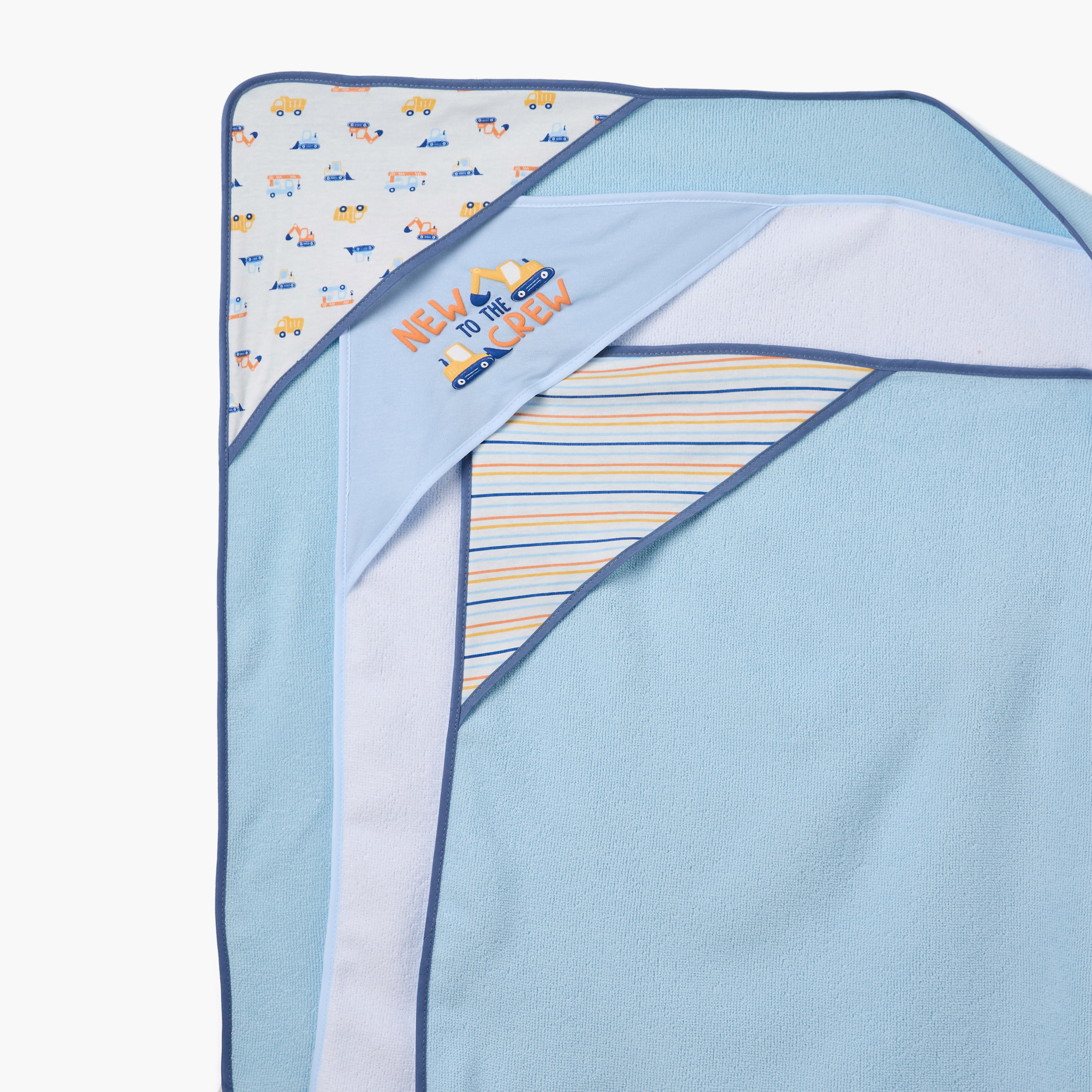 طقم مناشف بقبعة ومنشفة وجه بطبعات 3 قطع من جونيورز-baby-bathandcare-towels-image-12