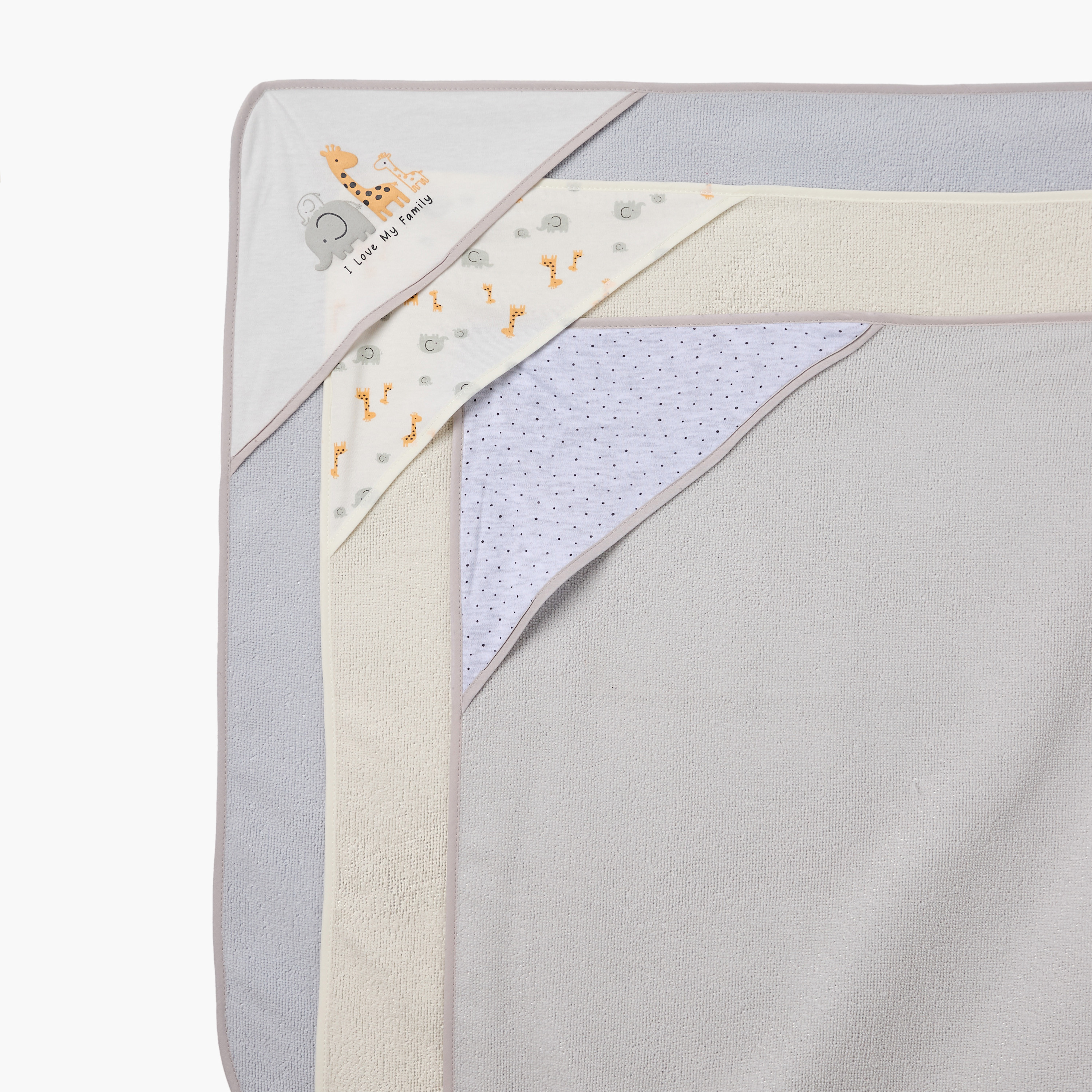 طقم مناشف بقبعة قماش استحمام من جونيورز - 6 قطع متنوعة-baby-bathandcare-towels-image-13