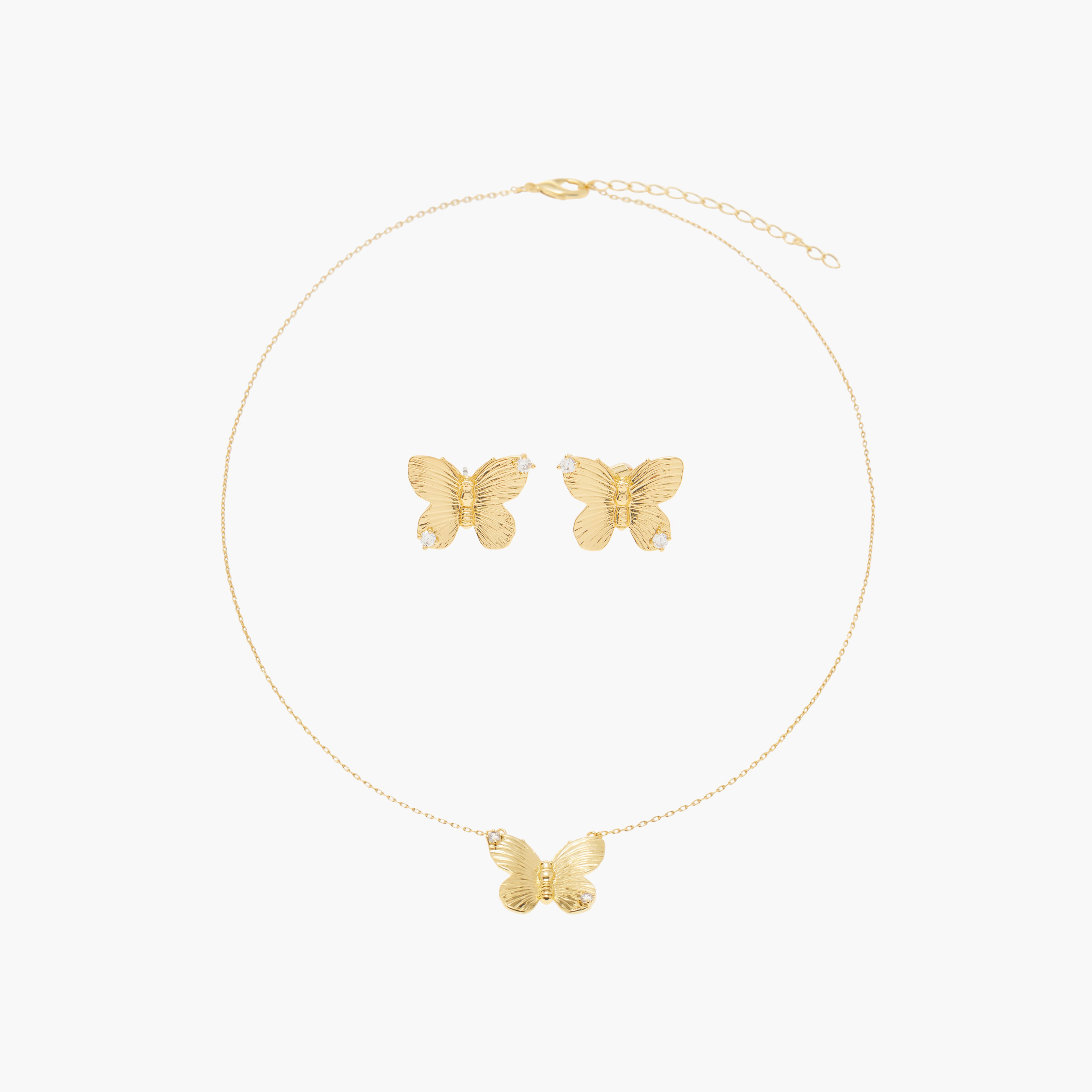 طقم حلق وعقد بدلاية فراشة من تشارمز-girls-accessories-jewellery-image-1