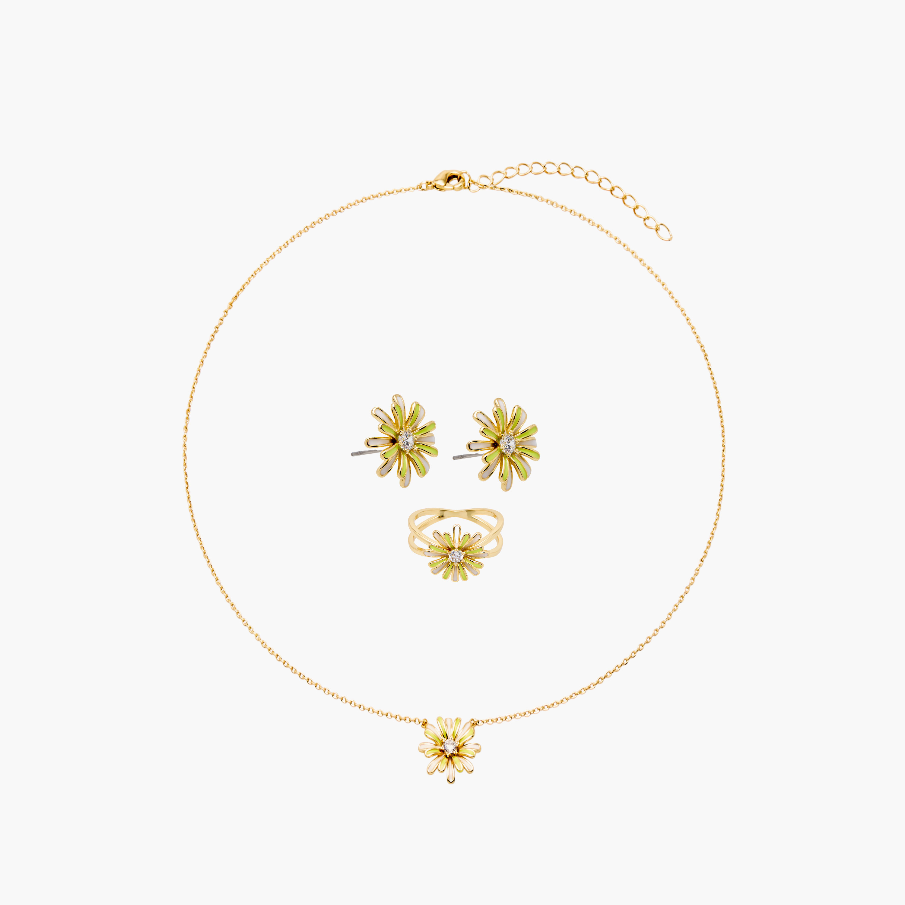Charmz Flower Pendant Necklace with Ring and Earrings-girls-accessories-jewellery-image-1