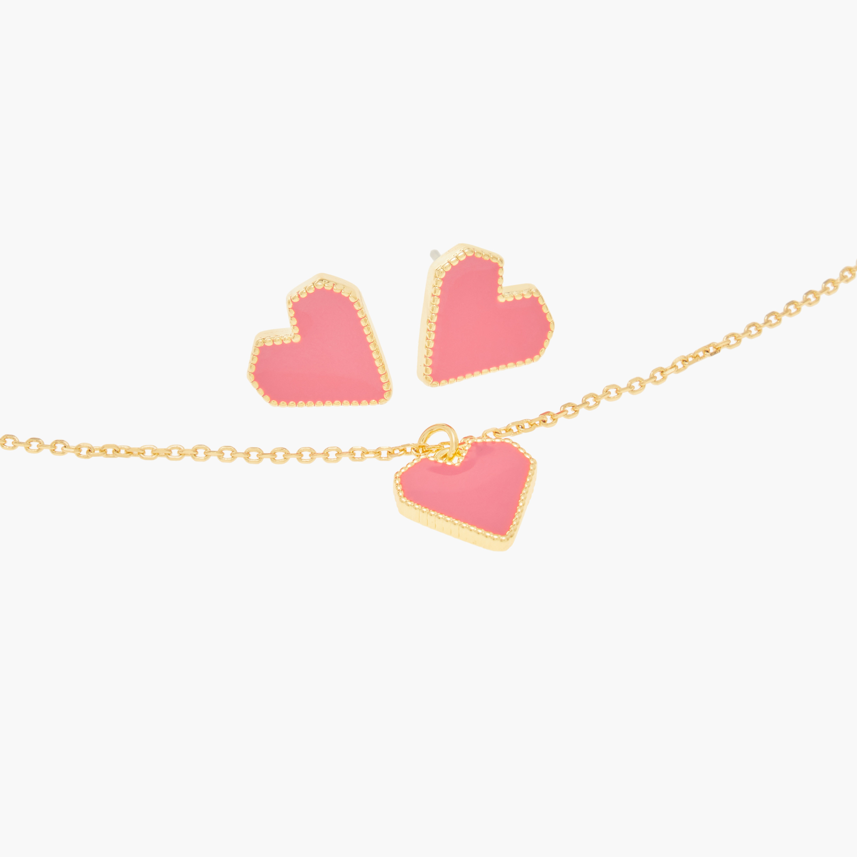 Charmz Heart Embellished Pendant Necklace and Earrings Set-girls-accessories-jewellery-image-3