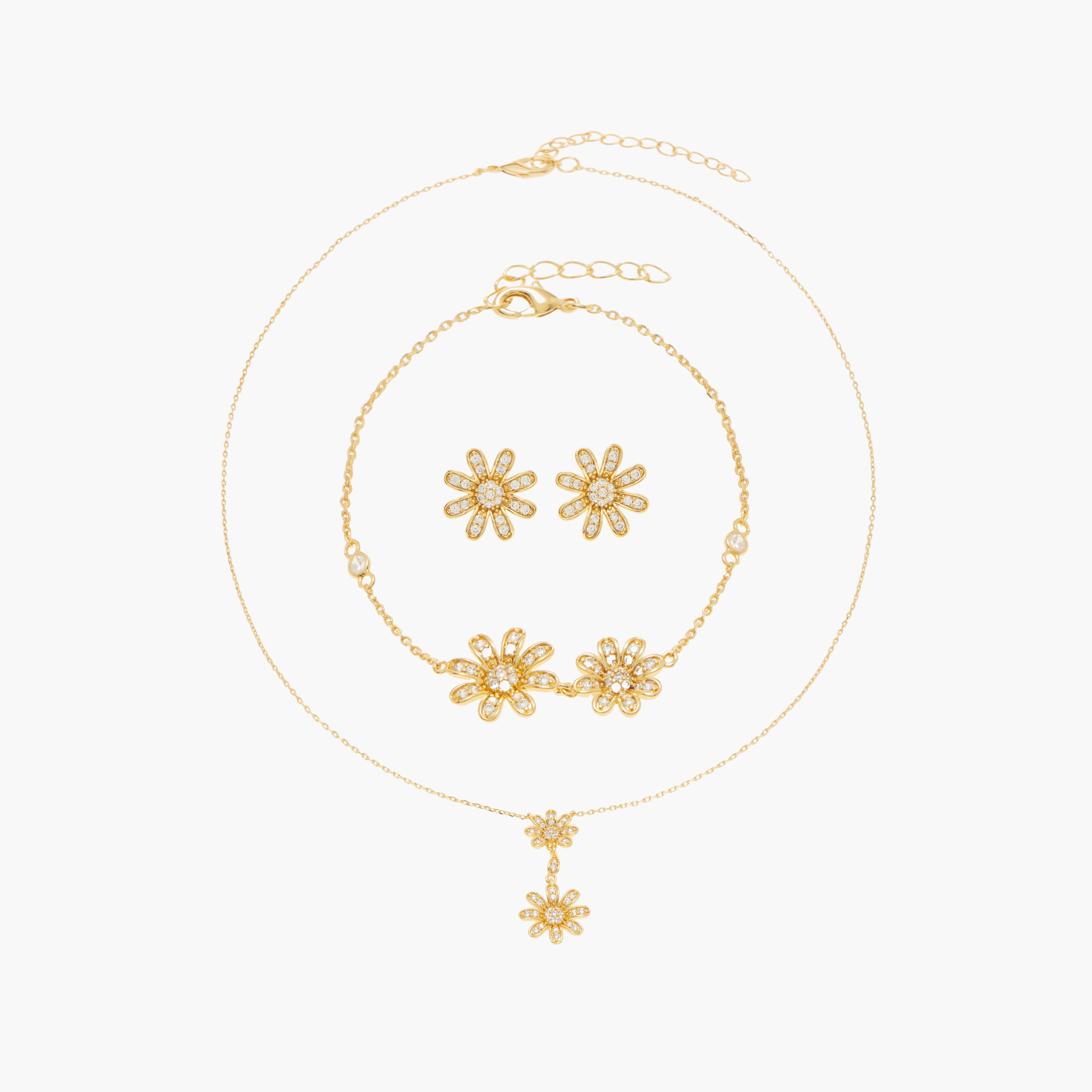 طقم حلق وسوار وعقد بدلاية بتزيينات زهور من تشارمز-girls-accessories-jewellery-image-1