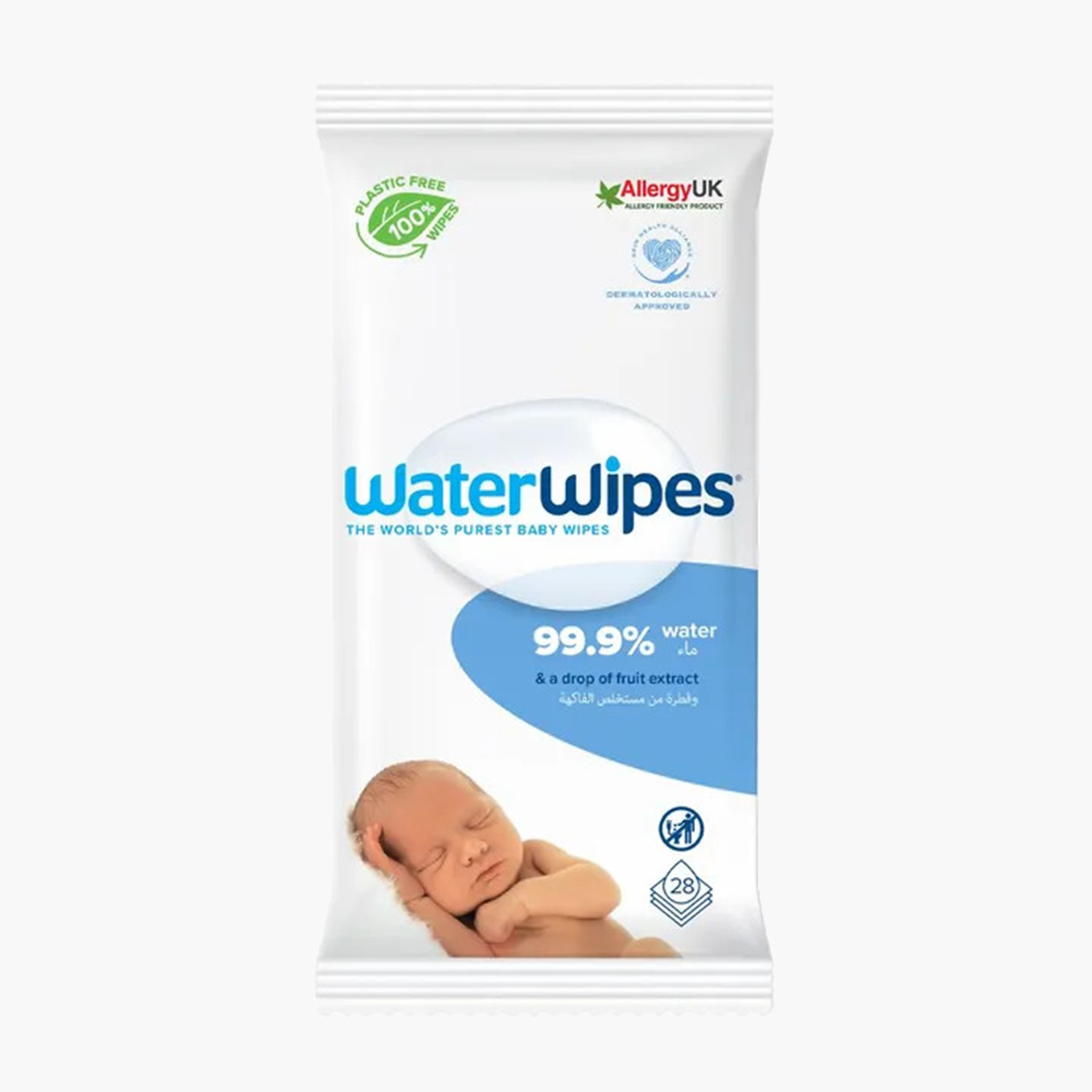 WaterWipes Fruit Extract Baby Wipes - 28 Sheets-baby-diapering-babywipes-image-1