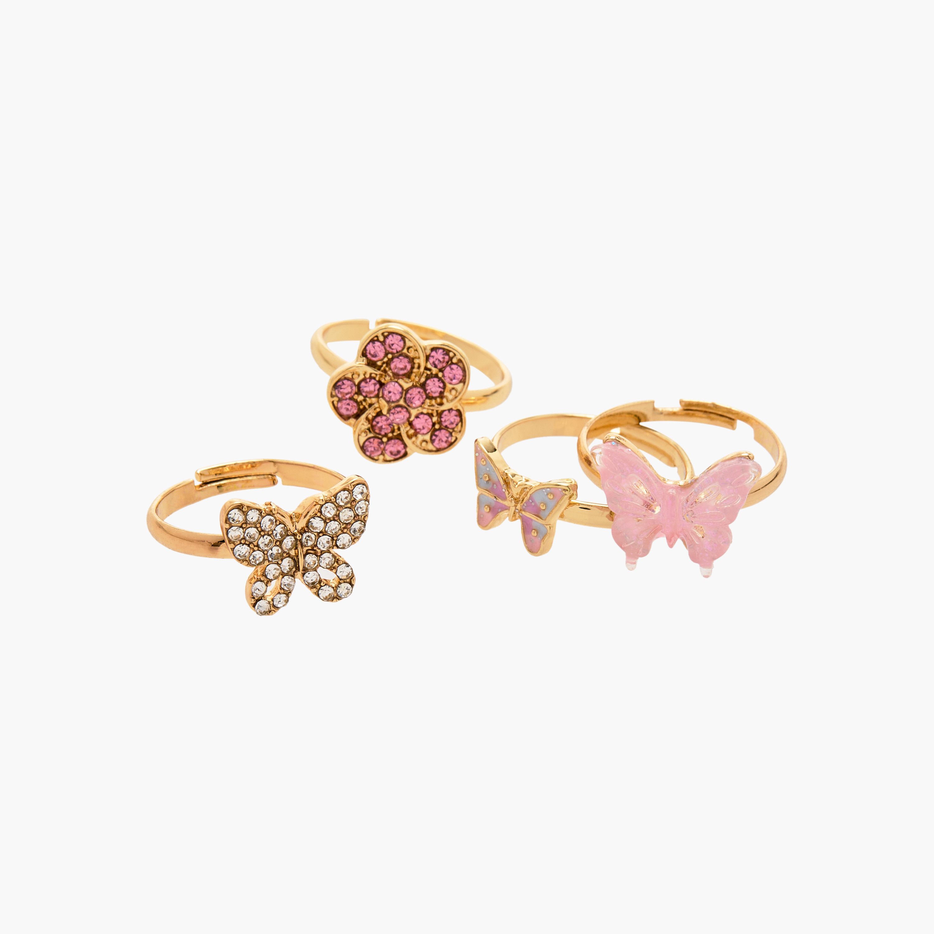 Charmz Butterfly Embellished Adjustable Ring - Set of 6-girls-accessories-jewellery-image-3