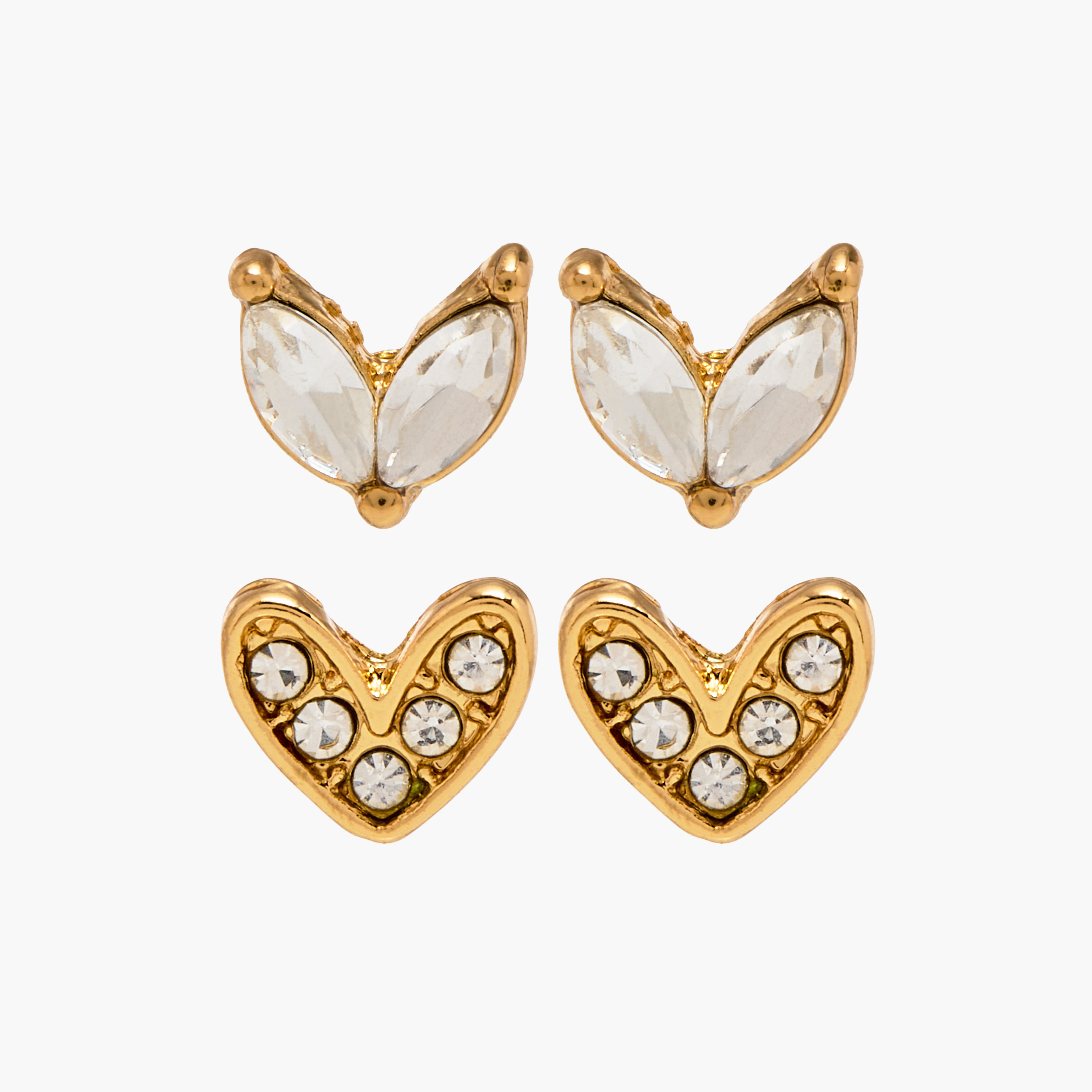 Charmz Heart Shaped Embellished Earrings with Pushback Closure-girls-accessories-jewellery-image-1