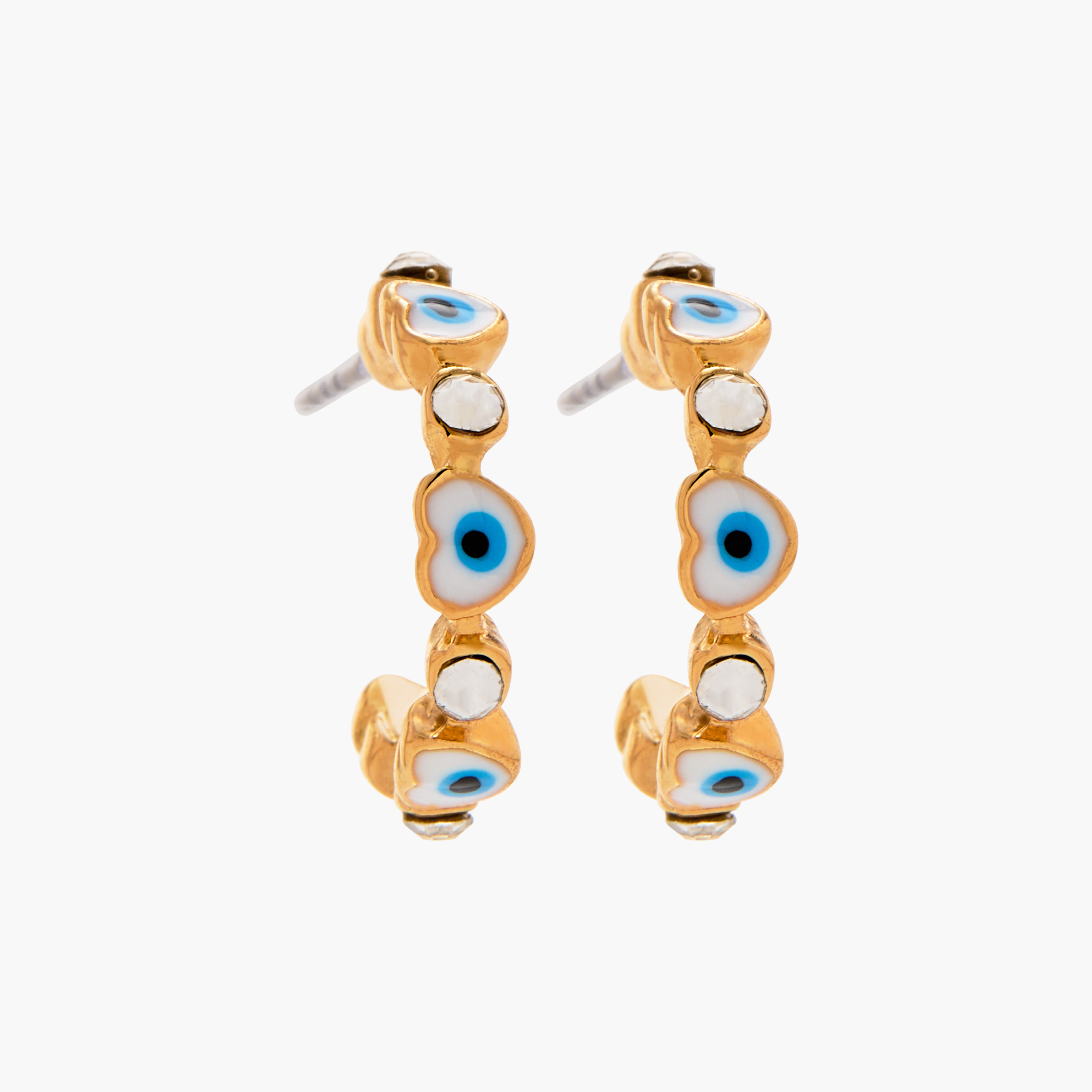 Studded Hoop Earrings with Pushback Closure-girls-accessories-jewellery-image-1