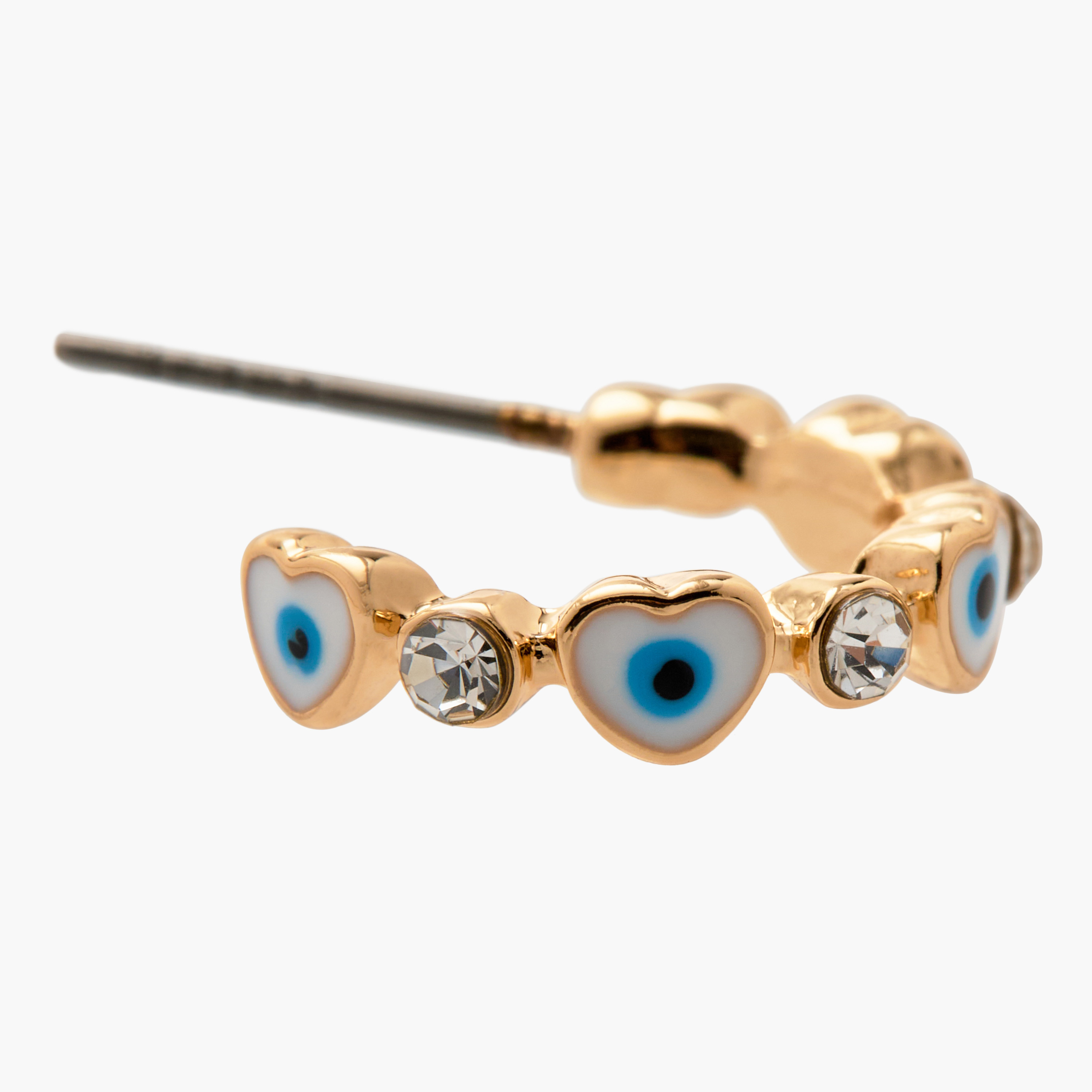 Studded Hoop Earrings with Pushback Closure-girls-accessories-jewellery-image-3