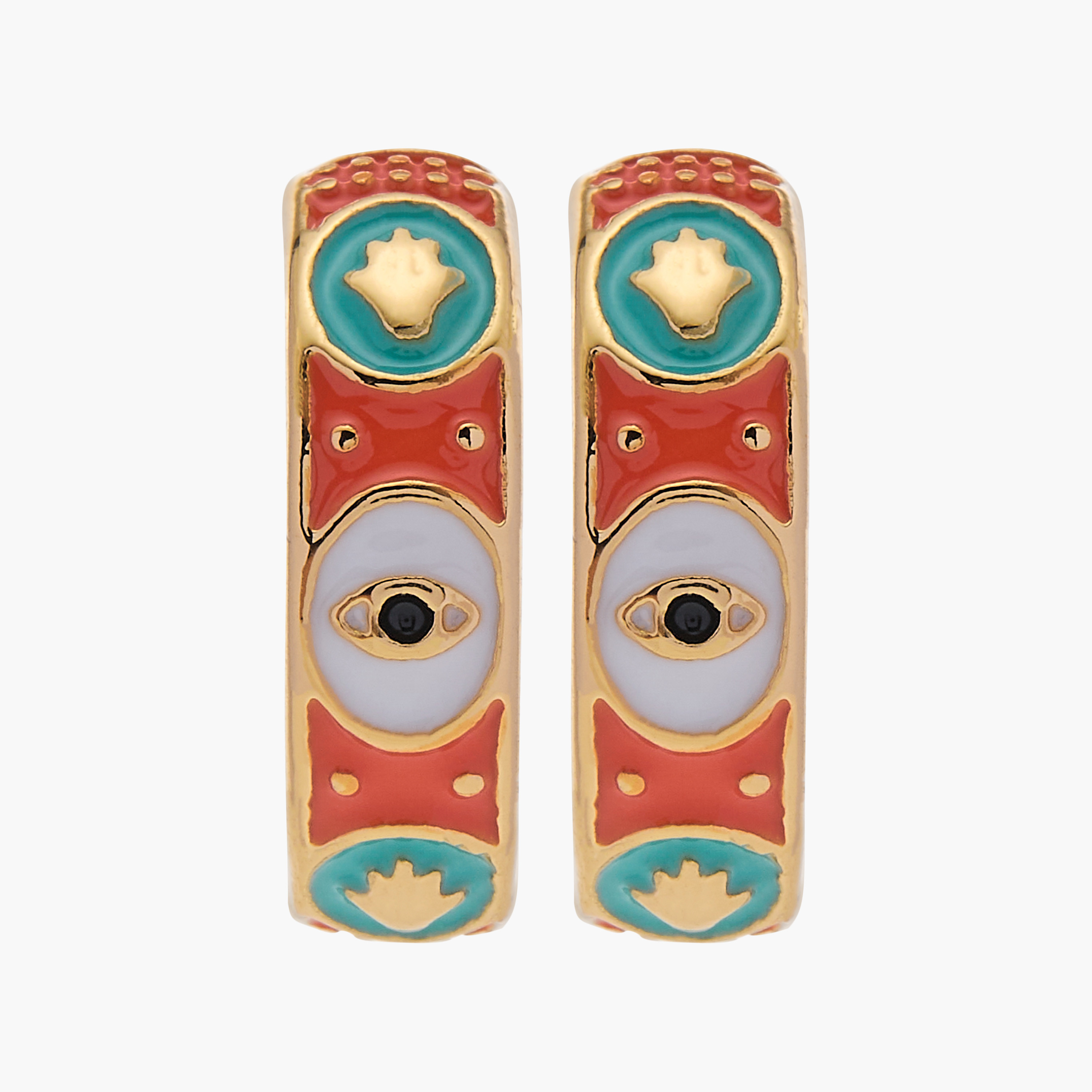 Charmz Enamelled Stud Earrings with Pushback Closure-girls-accessories-jewellery-image-1