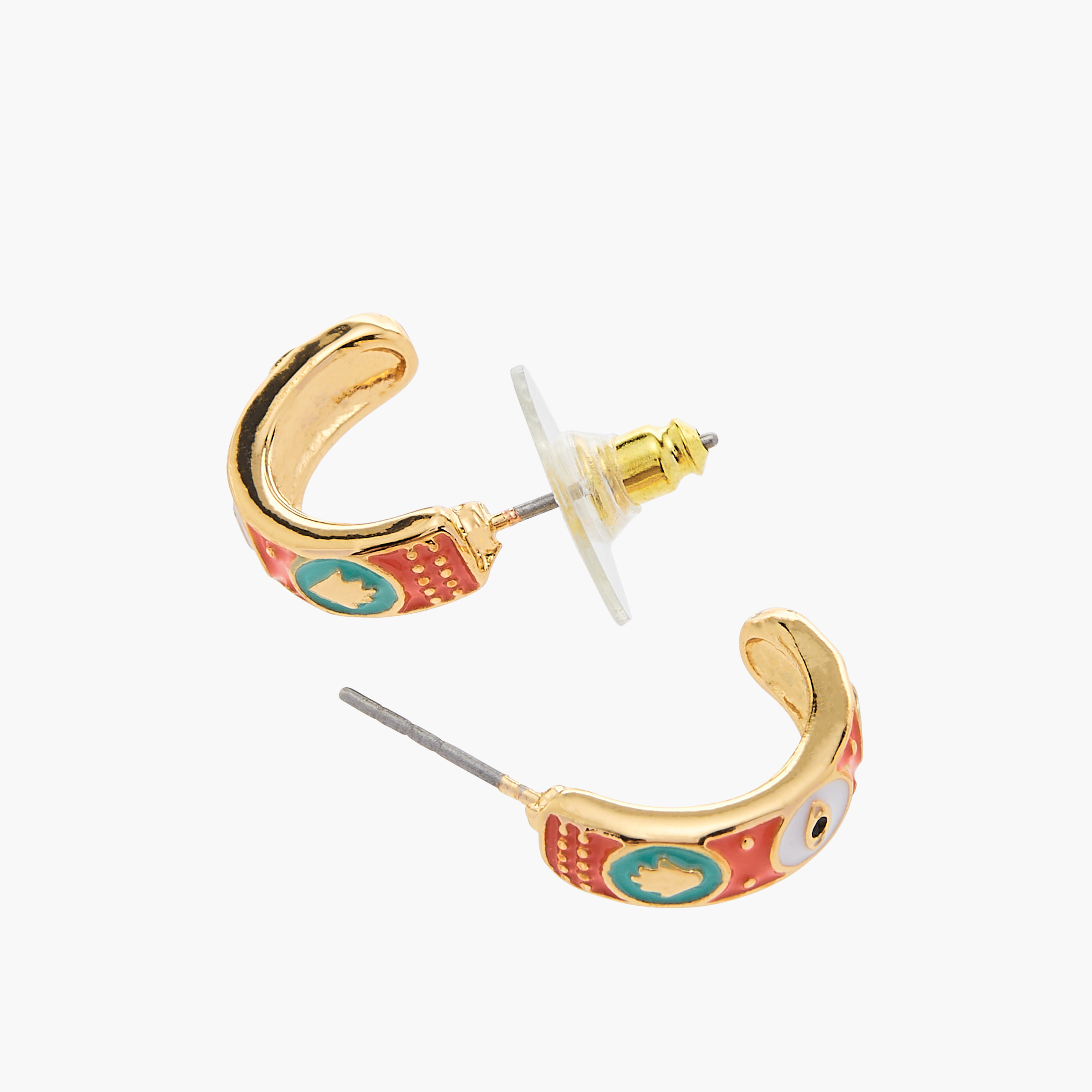 Charmz Enamelled Stud Earrings with Pushback Closure-girls-accessories-jewellery-image-4