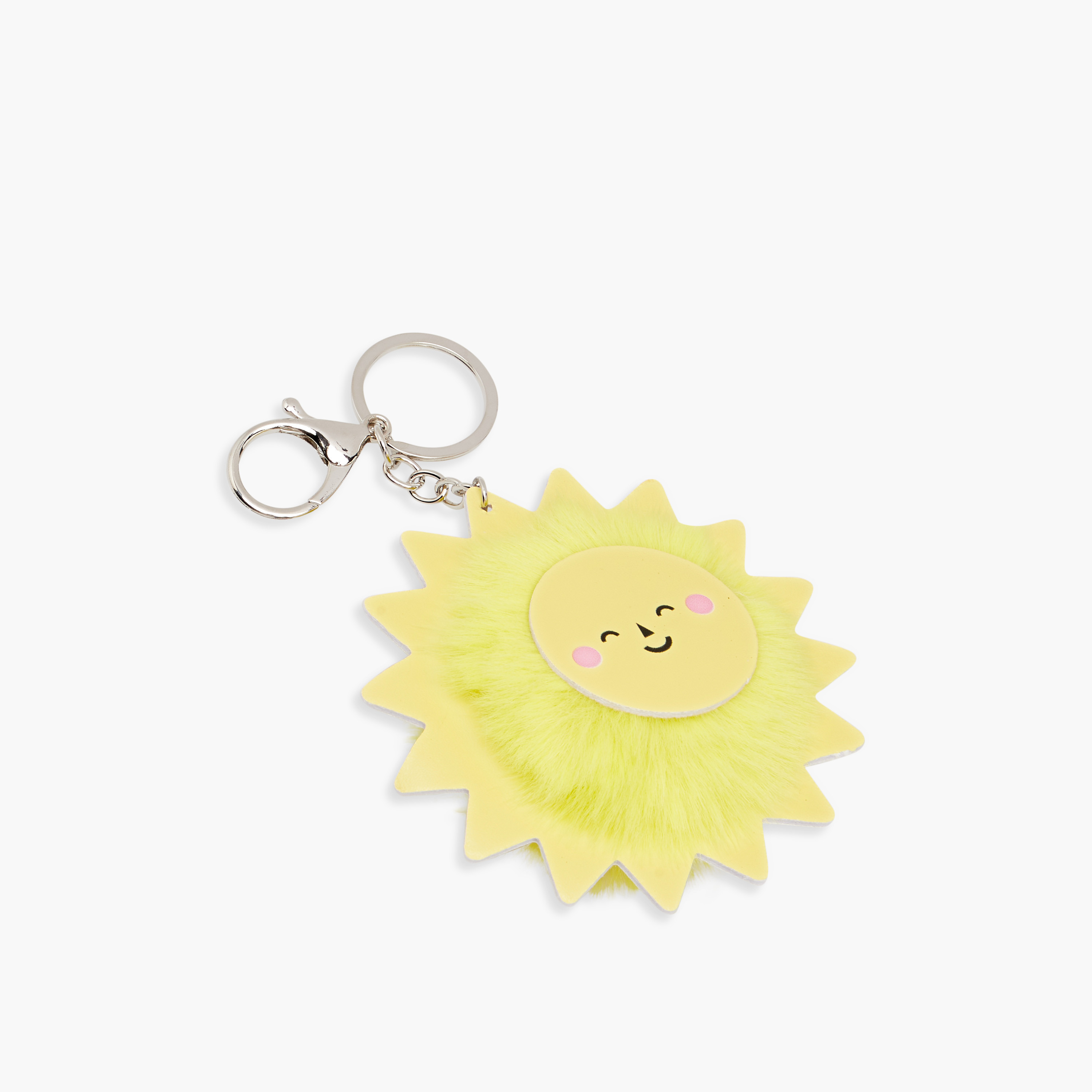 Smiley Sun Accent Keychain with Hook-girls-accessories-keyringsandbagcharms-image-2