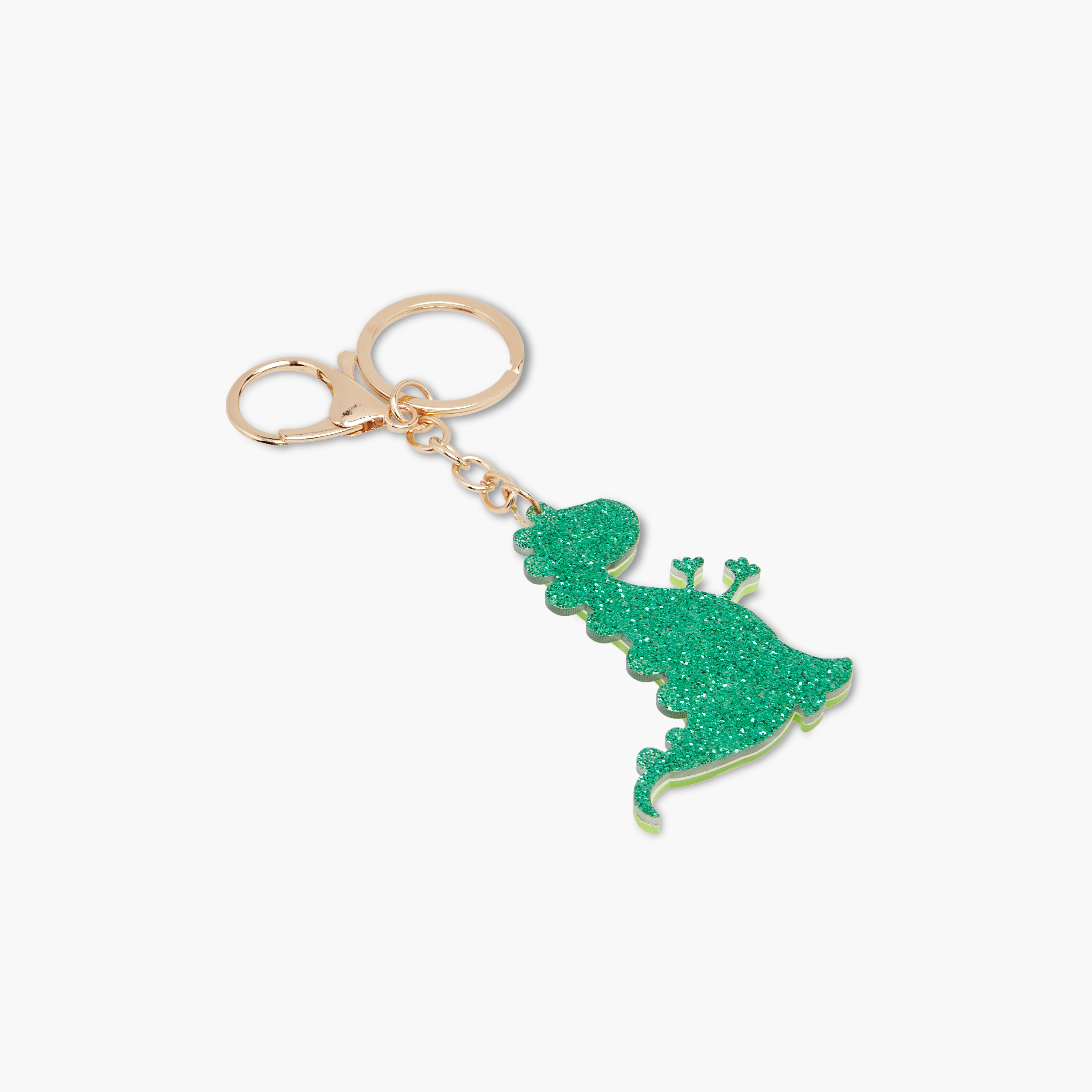 Glitter Detail Dinosaur Keychain-girls-accessories-keyringsandbagcharms-image-3