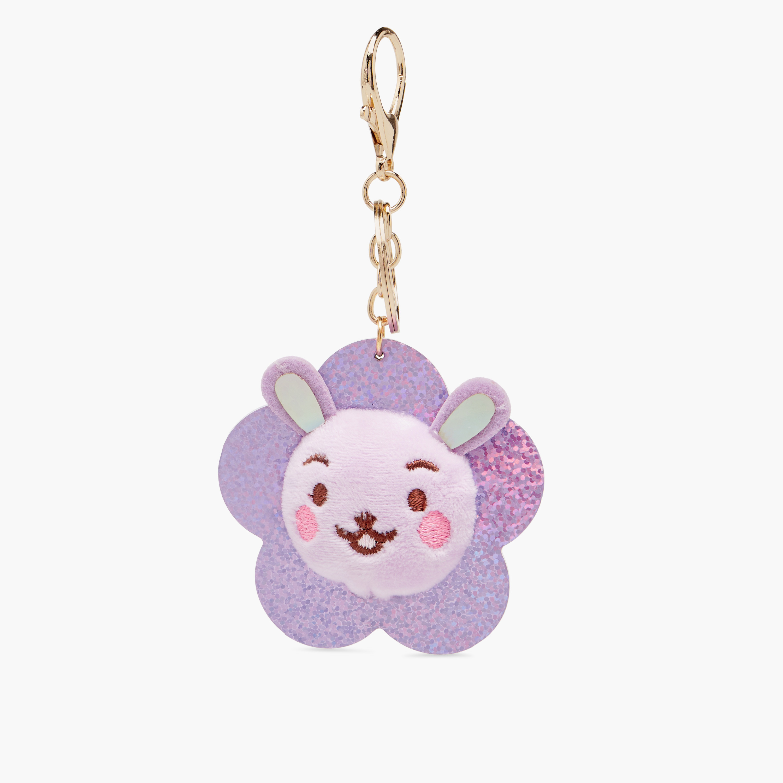 Bunny Flower Keychain with Hook-girls-accessories-keyringsandbagcharms-image-1