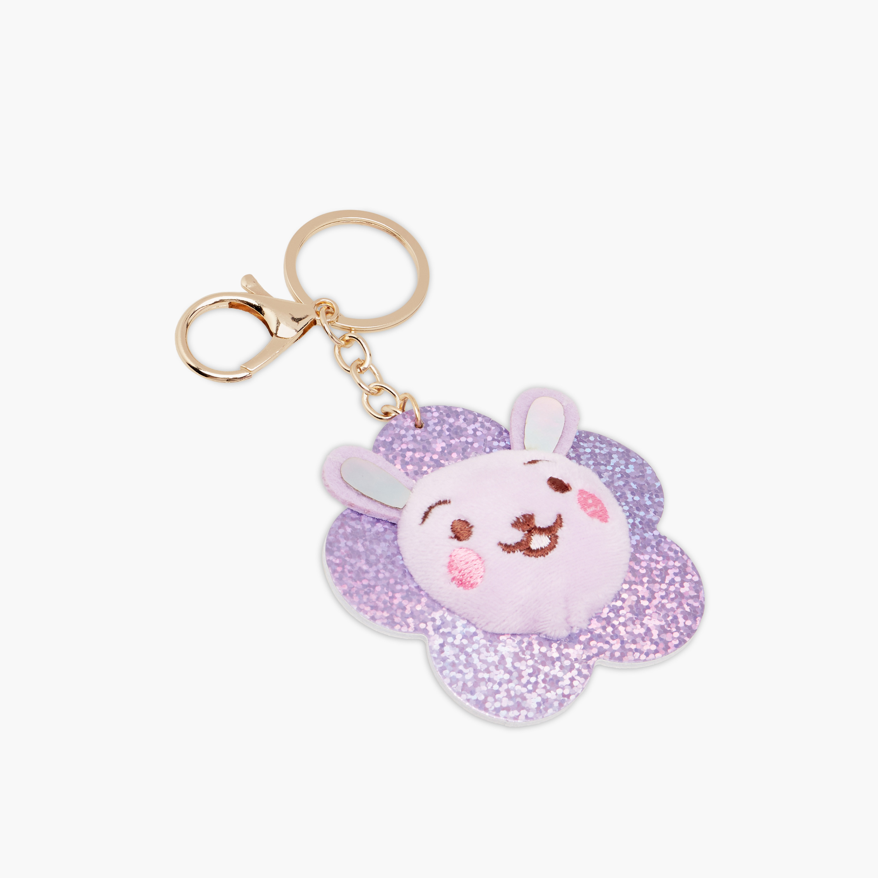 Bunny Flower Keychain with Hook-girls-accessories-keyringsandbagcharms-image-2