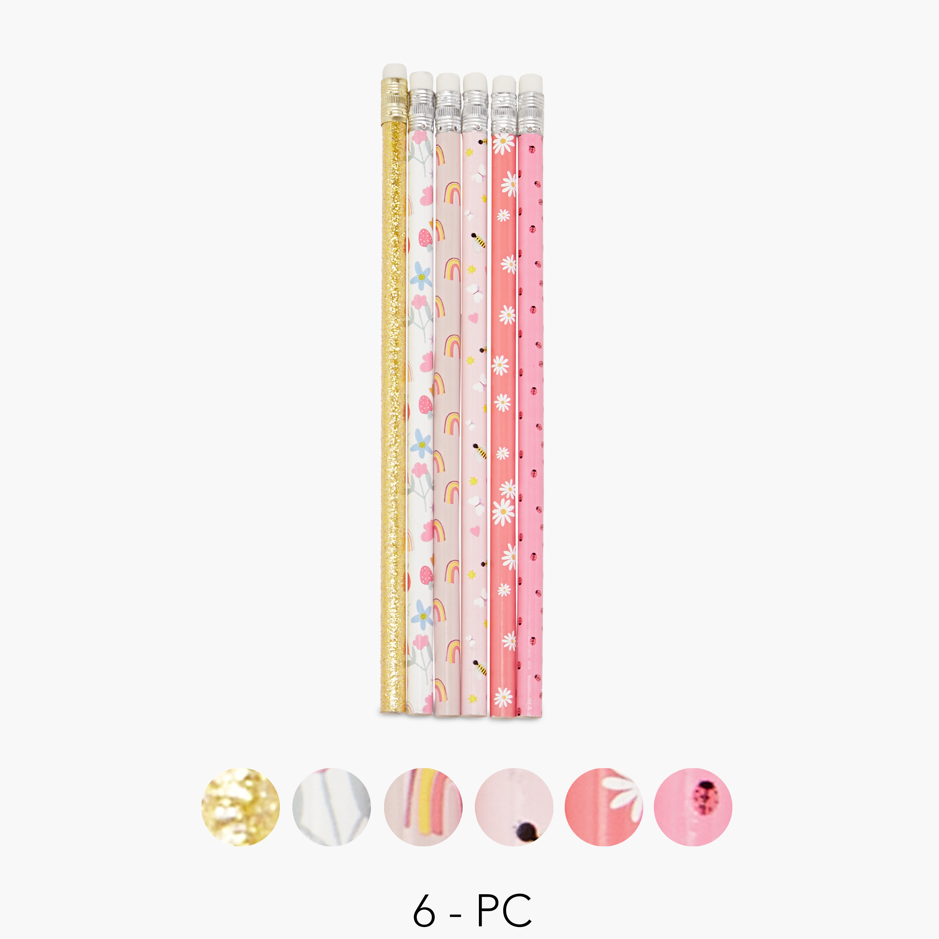 Printed 6-Piece HB Pencil Set-school-stationery-pensandpencils-image-1