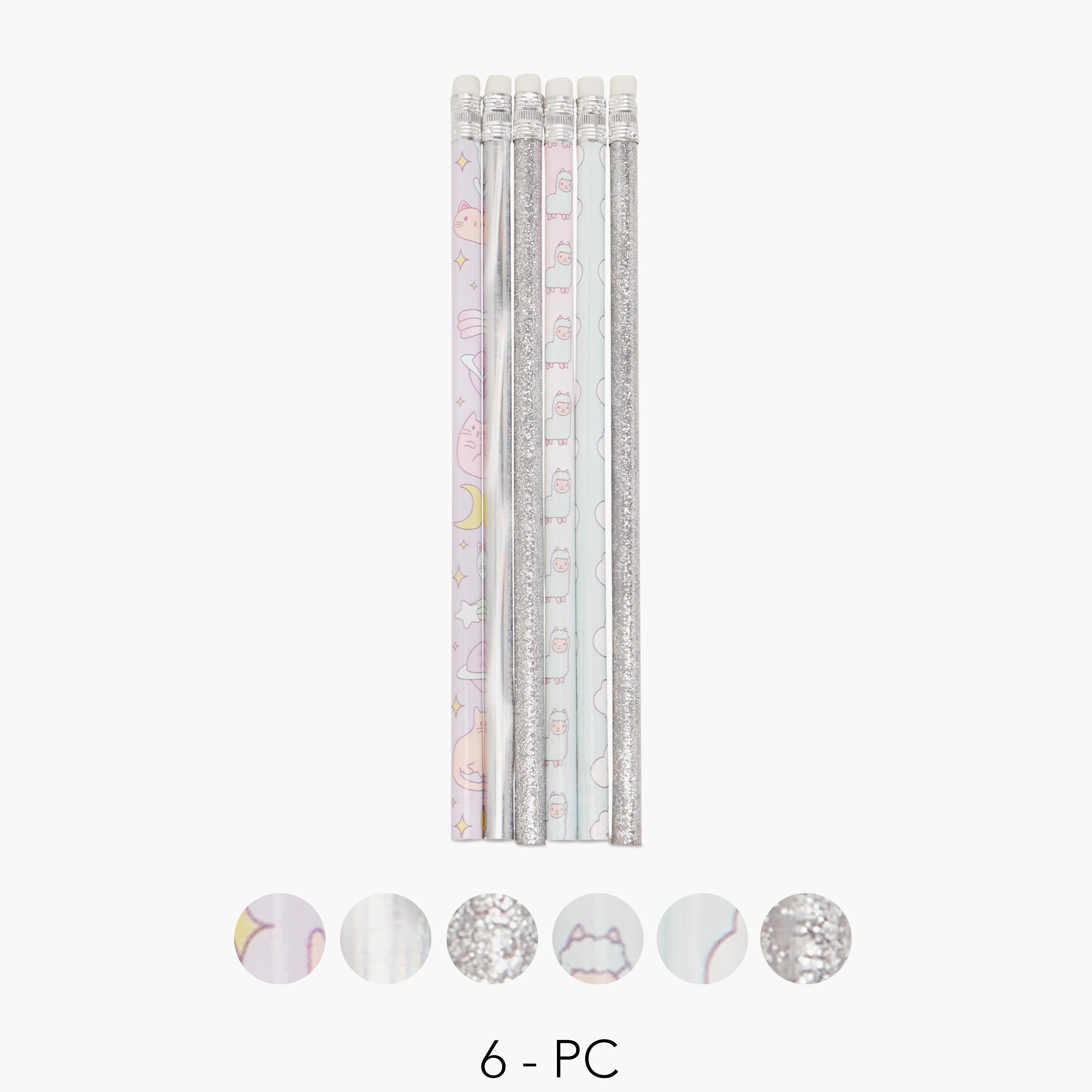 Wooden 6-Piece HB Pencil Set-school-stationery-pensandpencils-image-1