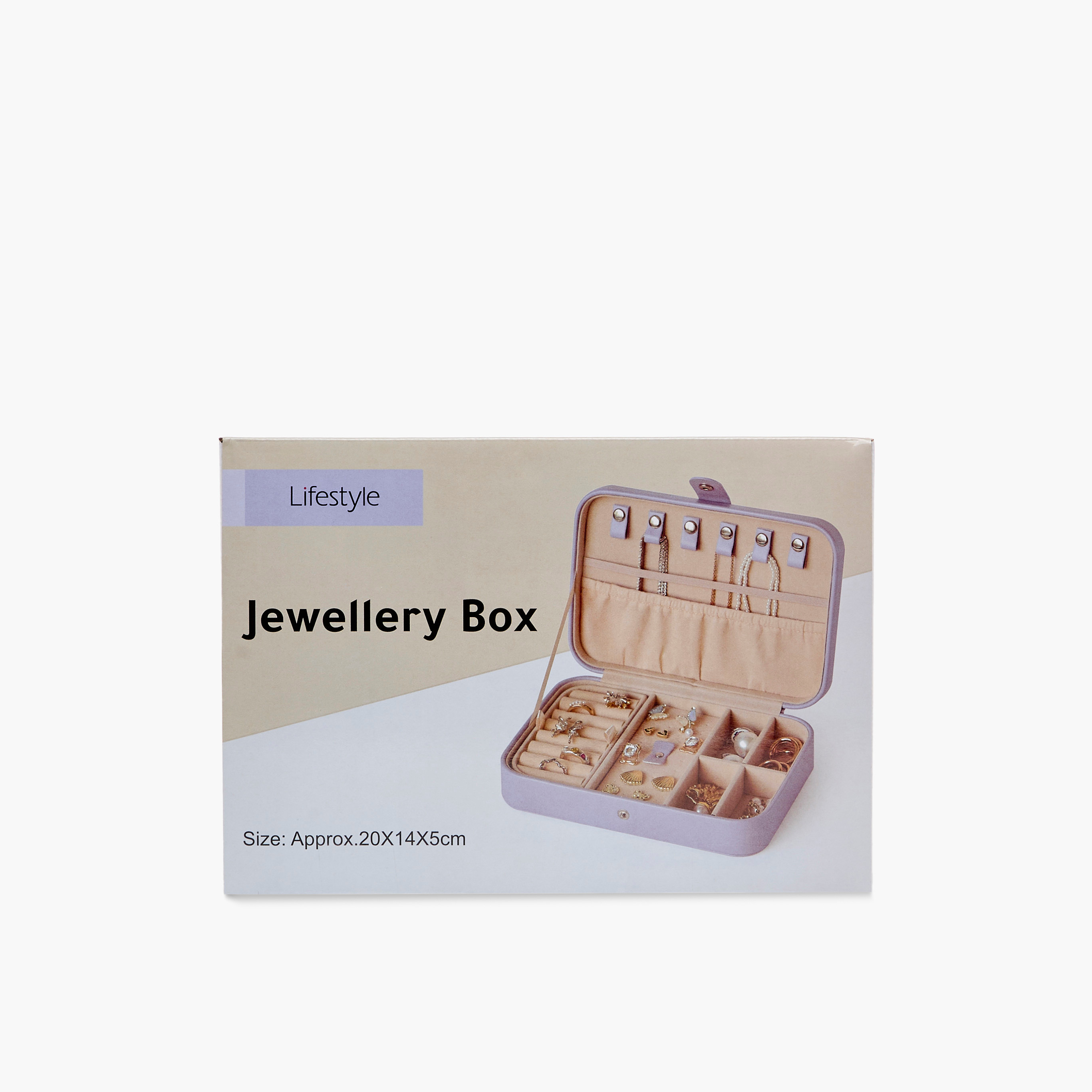 صندوق مجوهرات سادة بزر إغلاق - 20x14x5 سم-women-watchesandjewellery-jewellery-storage-image-7