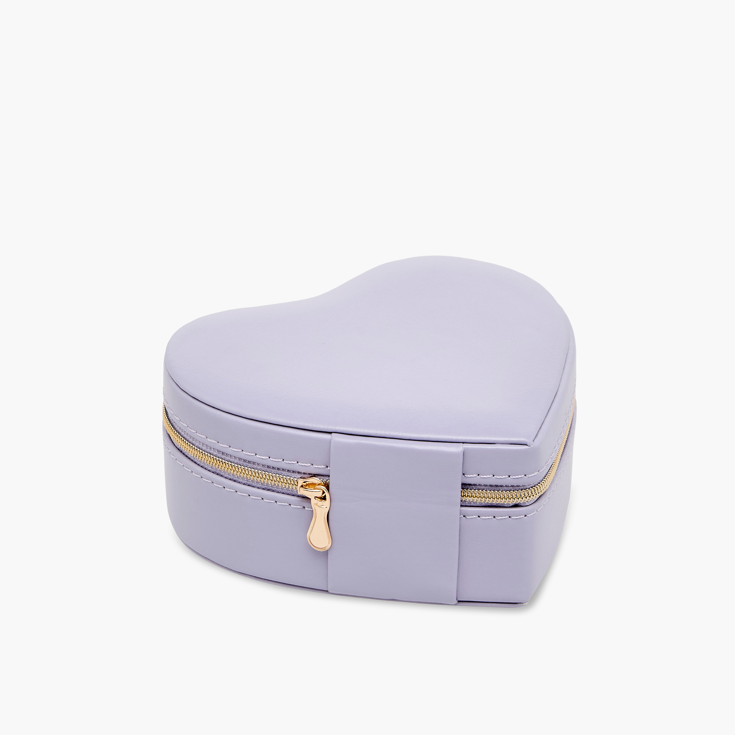 صندوق مجوهرات على شكل قلب بسحاب إغلاق - 14x13x6 سم-women-watchesandjewellery-jewellery-storage-image-1
