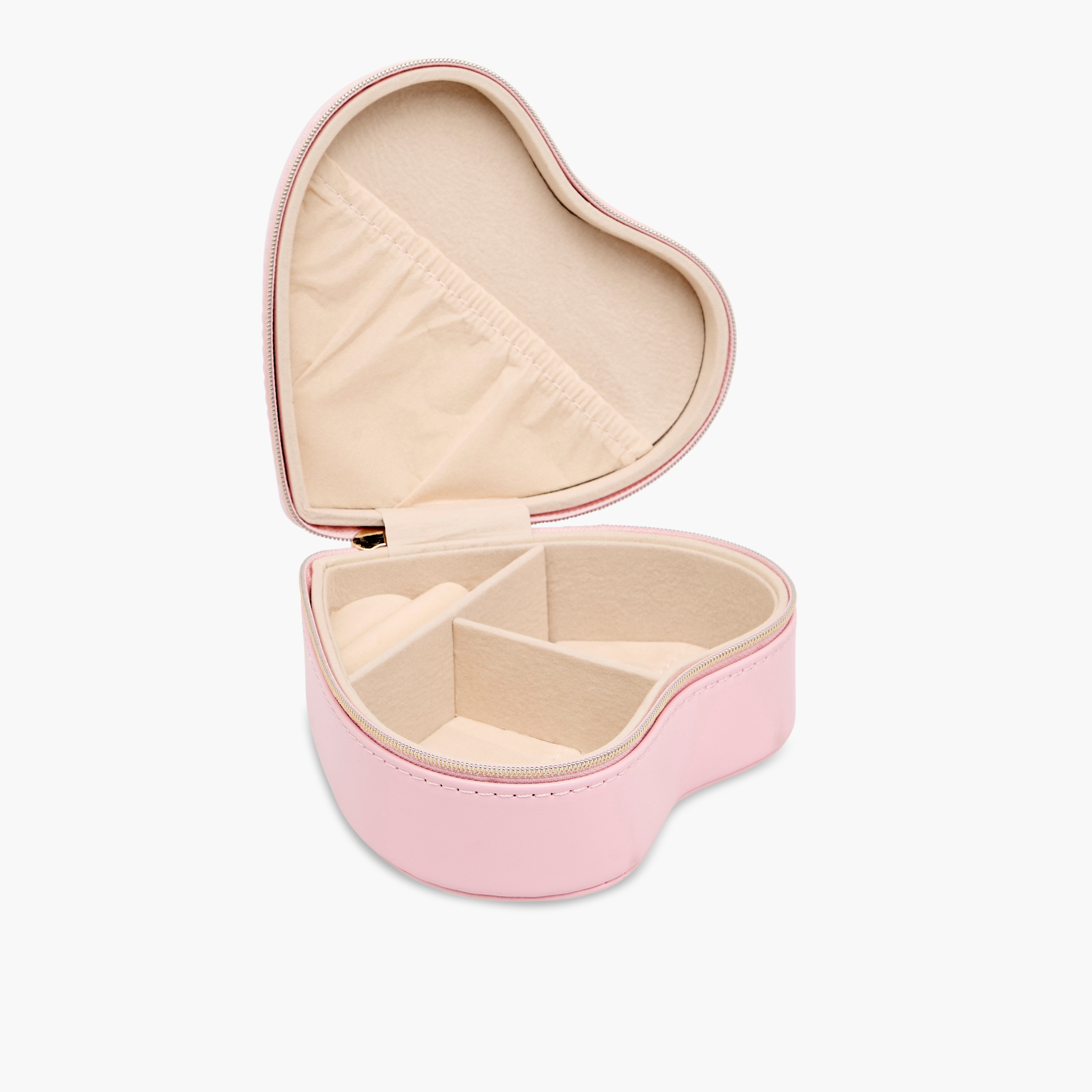 صندوق مجوهرات قلب بسحاب إغلاق - 14x13x6 سم-women-watchesandjewellery-jewellery-storage-image-2