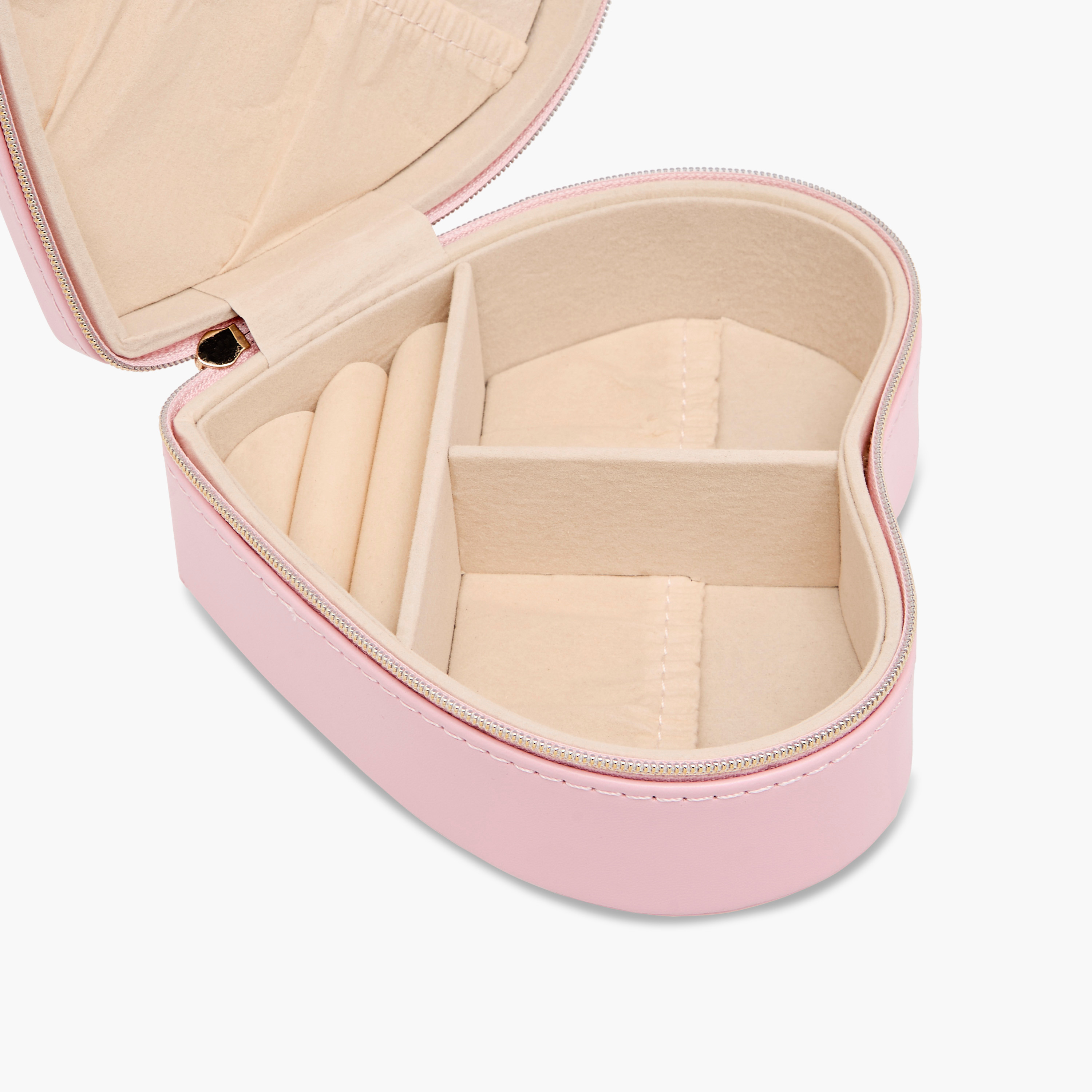صندوق مجوهرات قلب بسحاب إغلاق - 14x13x6 سم-women-watchesandjewellery-jewellery-storage-image-4