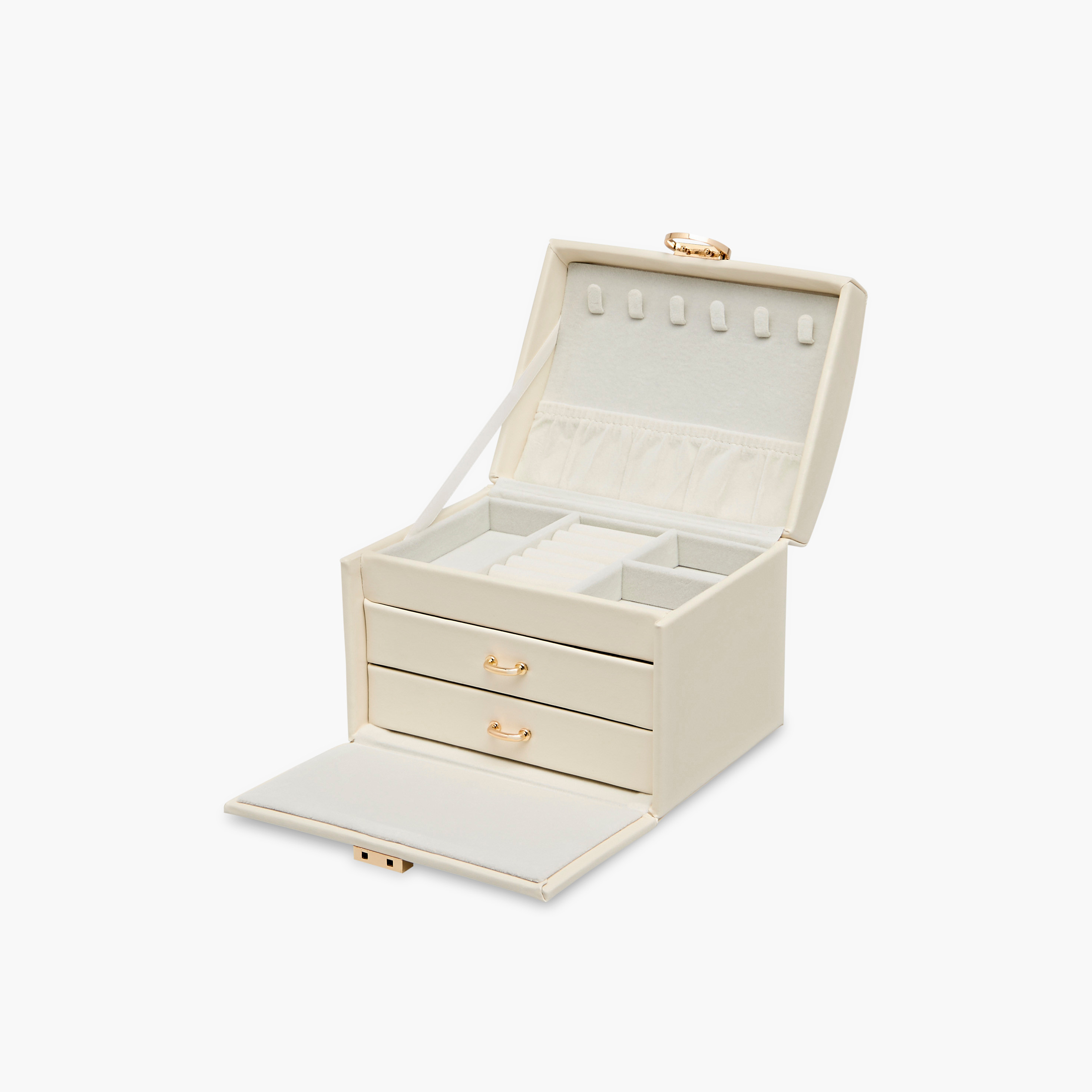 Solid Layered Jewellery Box with Handle - 18x14x13 cms-women-watchesandjewellery-jewellery-storage-image-2
