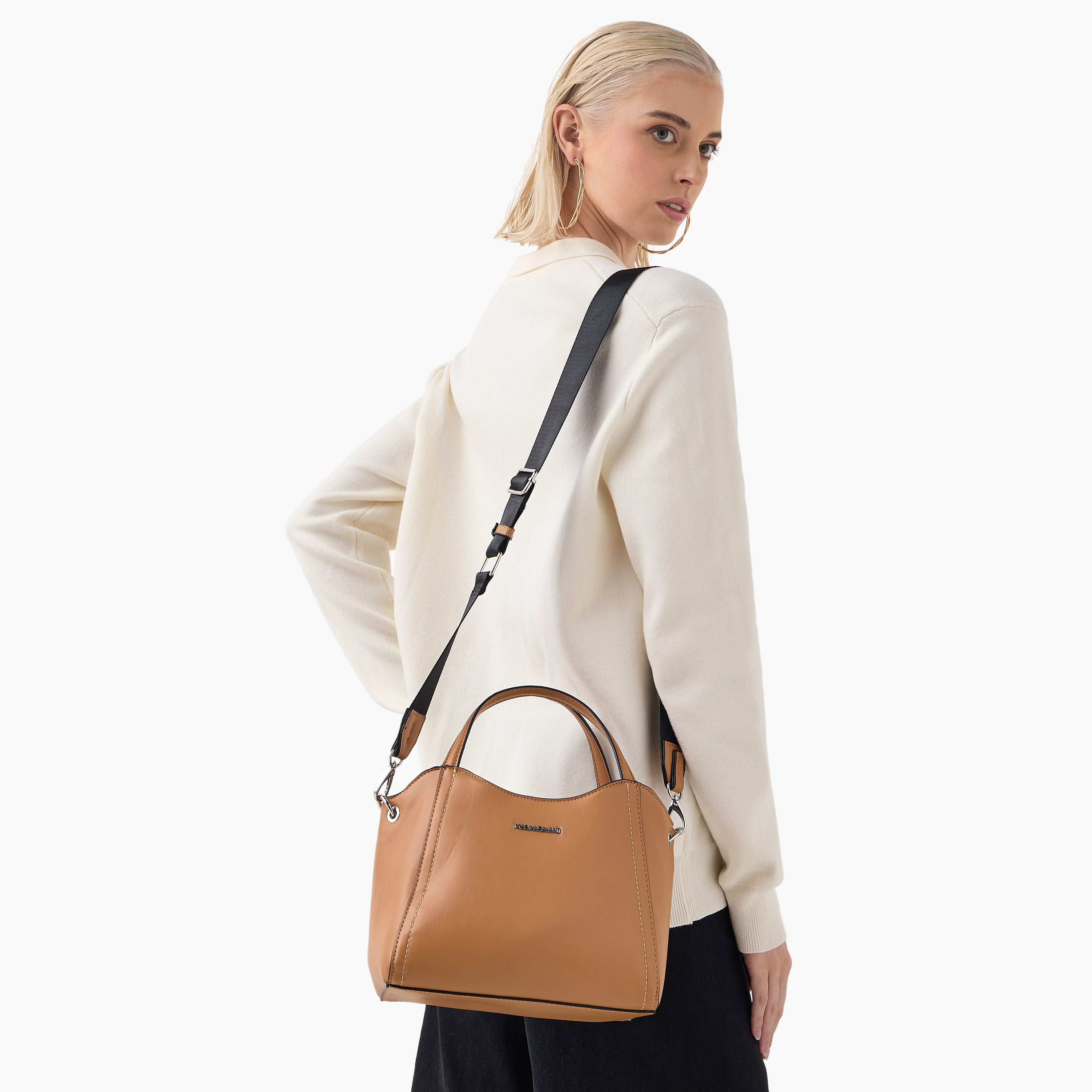 Marina Galanti Solid Tote Bag with Double Handle and Adjustable Strap-women-bagsandwallets-handbags-image-8