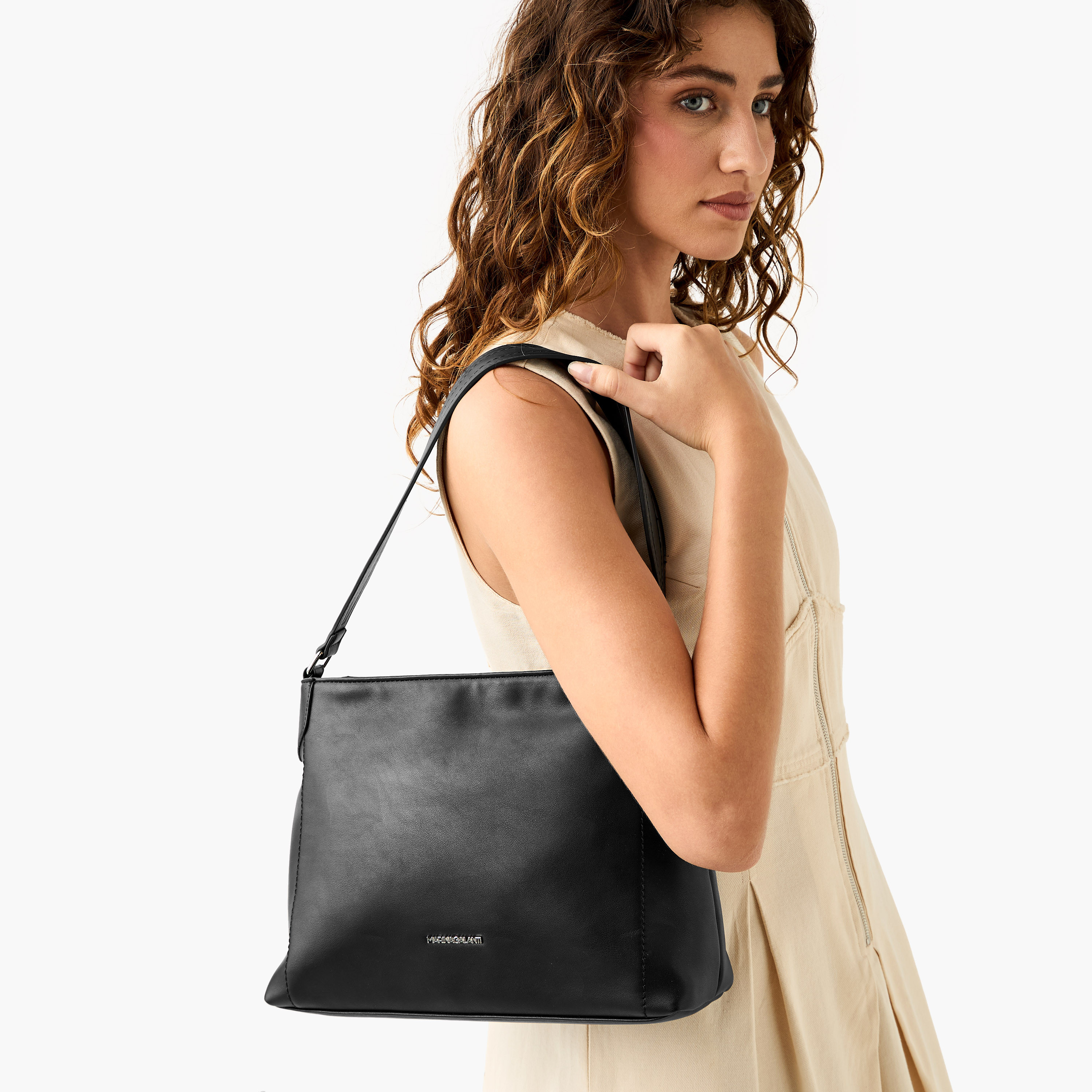Marina Galanti Solid Shoulder Bag with Detachable Strap and Zip Closure-women-bagsandwallets-handbags-image-5