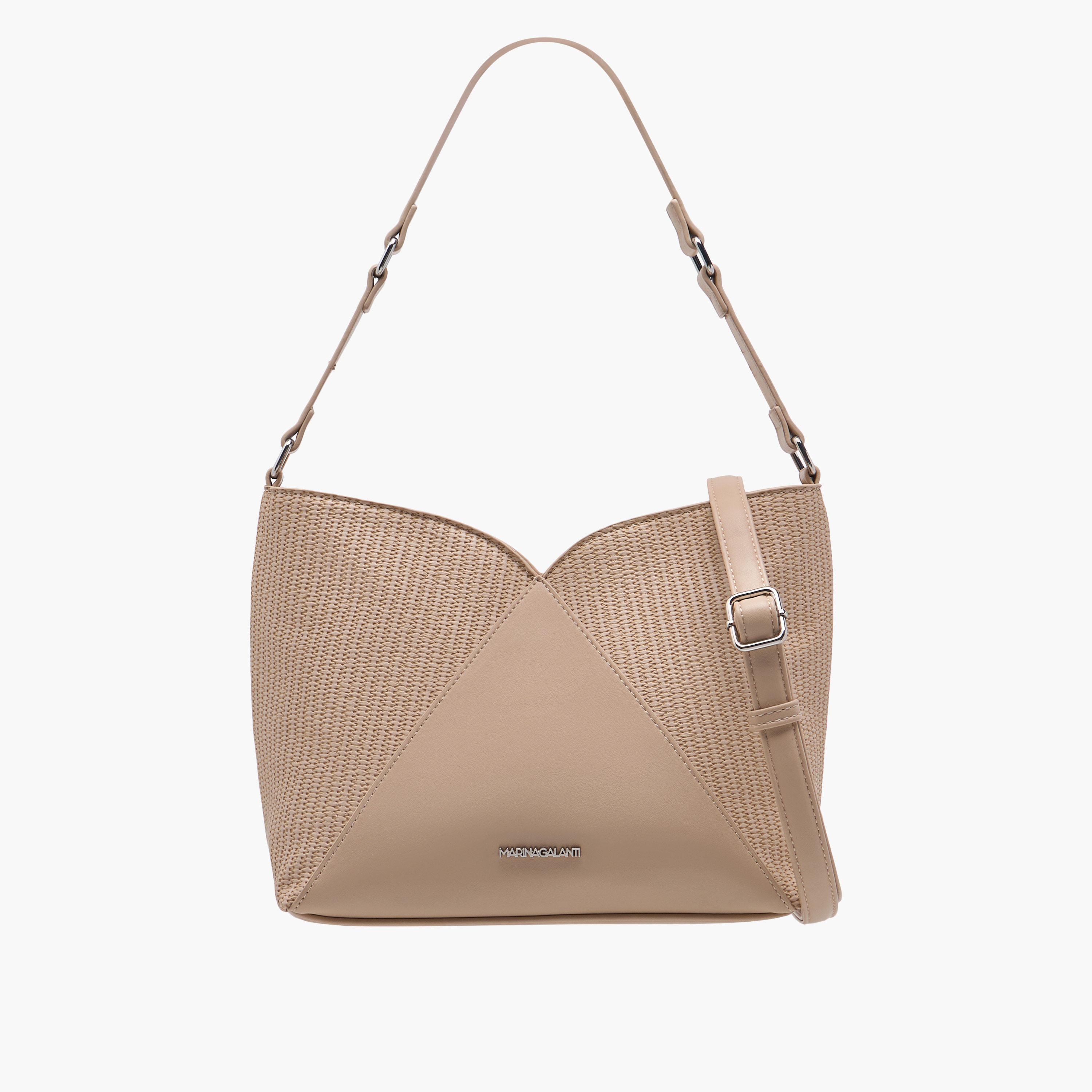 شنطة كتف بارزة الملمس بحزام قابل للتعديل وسحاب إغلاق من مارينا جالانتي-women-bagsandwallets-handbags-image-1