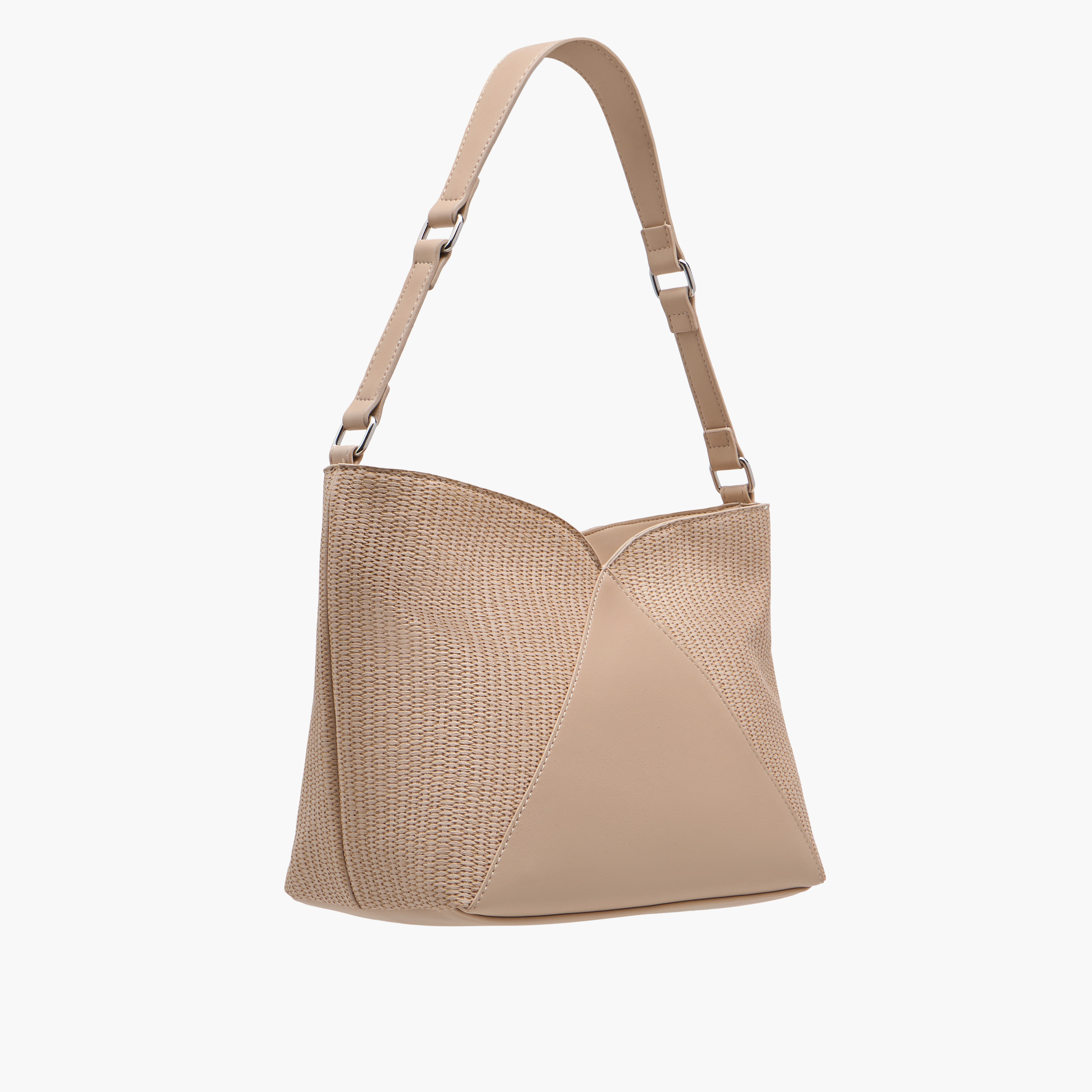 شنطة كتف بارزة الملمس بحزام قابل للتعديل وسحاب إغلاق من مارينا جالانتي-women-bagsandwallets-handbags-image-4