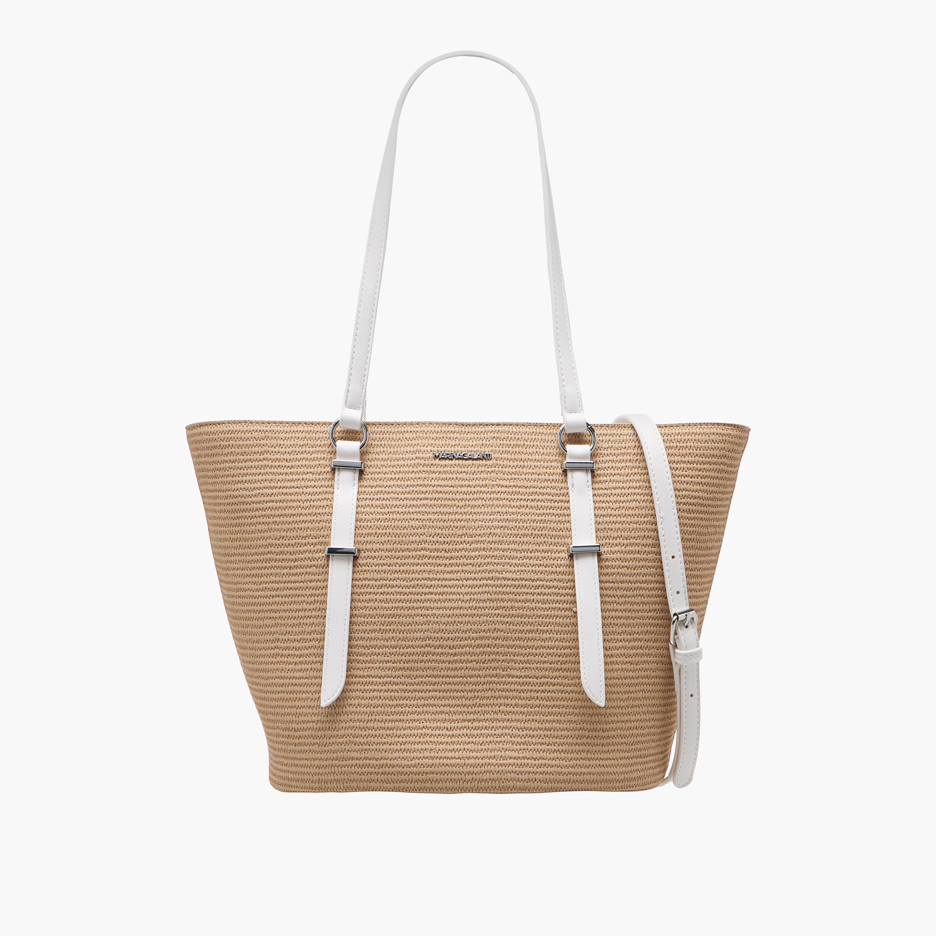 Marina Galanti Textured Tote Bag with Double Handles and Zip Closure-women-bagsandwallets-handbags-image-1