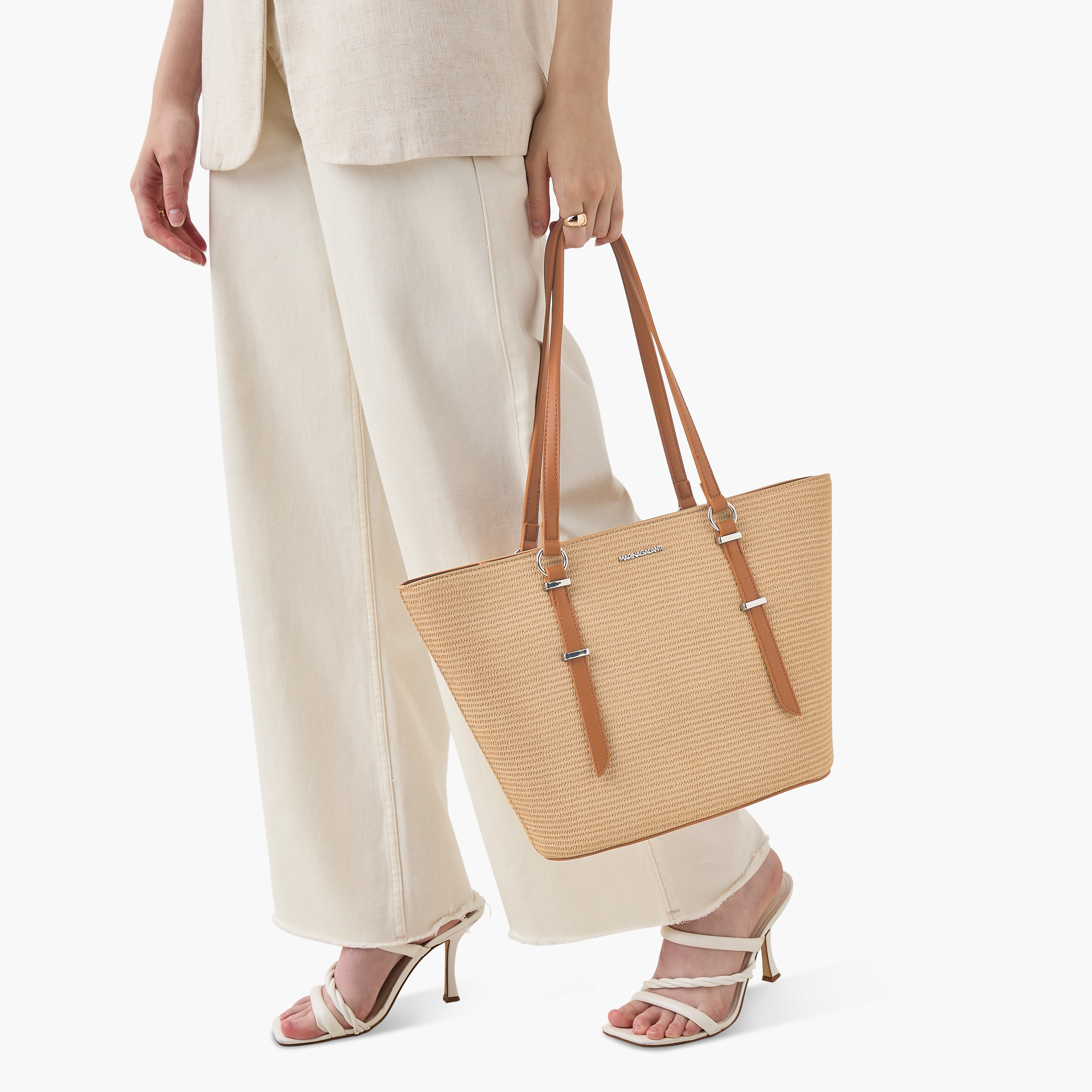 Marina Galanti Textured Tote Bag with Double Handles and Zip Closure-women-bagsandwallets-handbags-image-12