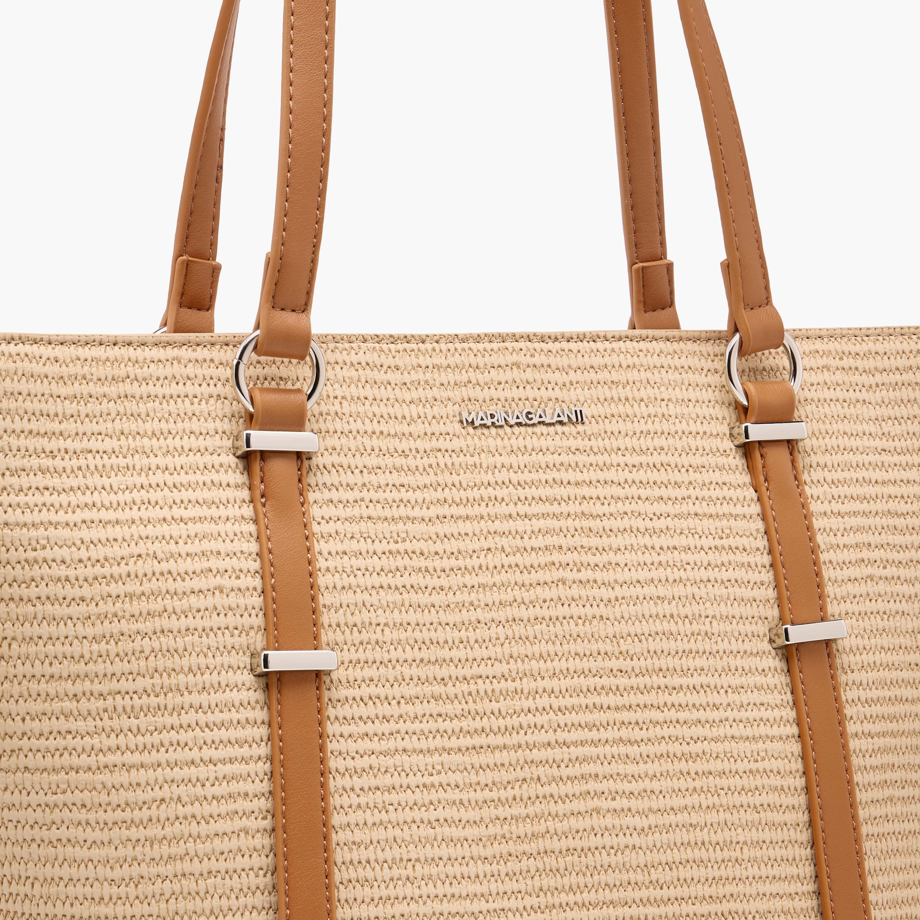 Marina Galanti Textured Tote Bag with Double Handles and Zip Closure-women-bagsandwallets-handbags-image-15