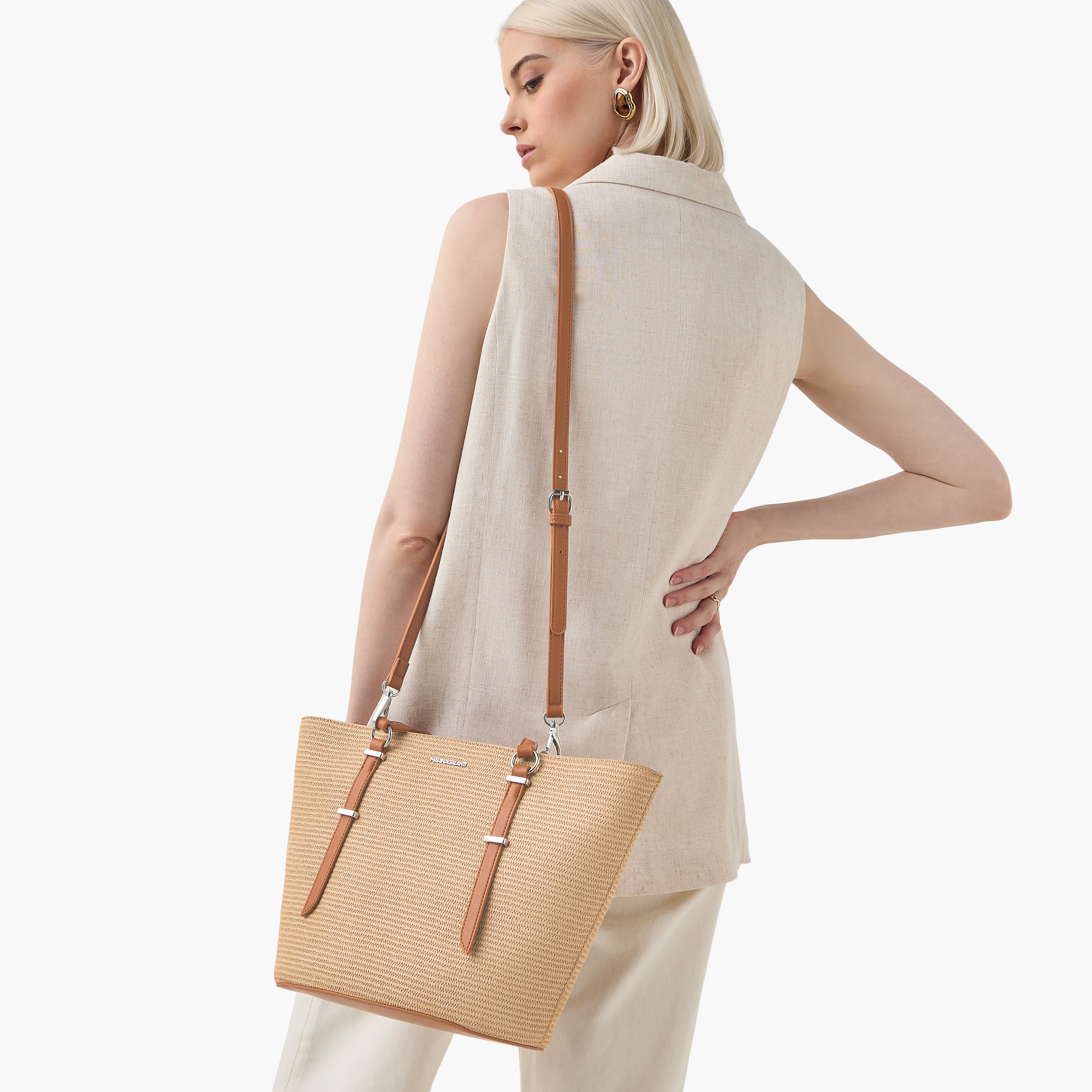 Marina Galanti Textured Tote Bag with Double Handles and Zip Closure-women-bagsandwallets-handbags-image-18