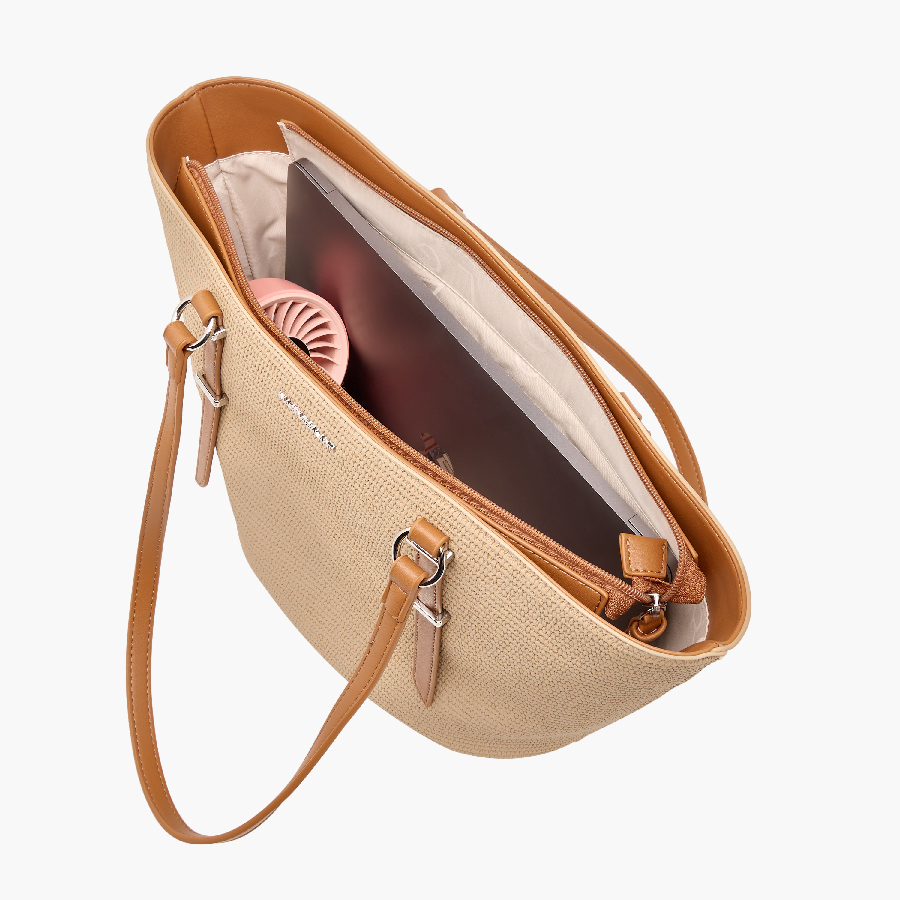 Marina Galanti Textured Tote Bag with Double Handles and Zip Closure-women-bagsandwallets-handbags-image-19
